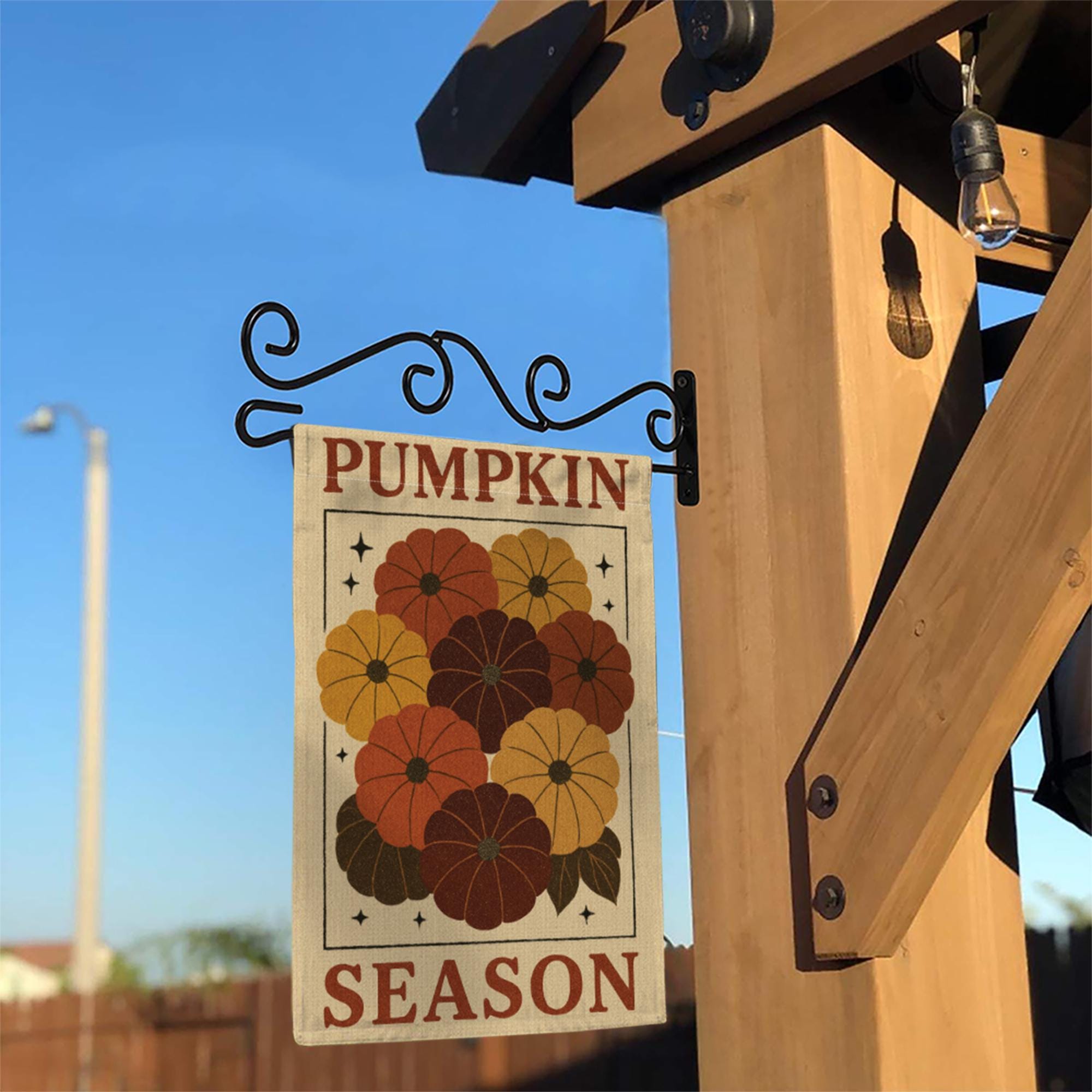 Pumpkin Season Garden Flag, Fall Outdoor Yard Decor, Autumn Harvest Porch Flag, Rustic Pumpkin Patch Banner, Thanksgiving Lawn Sign