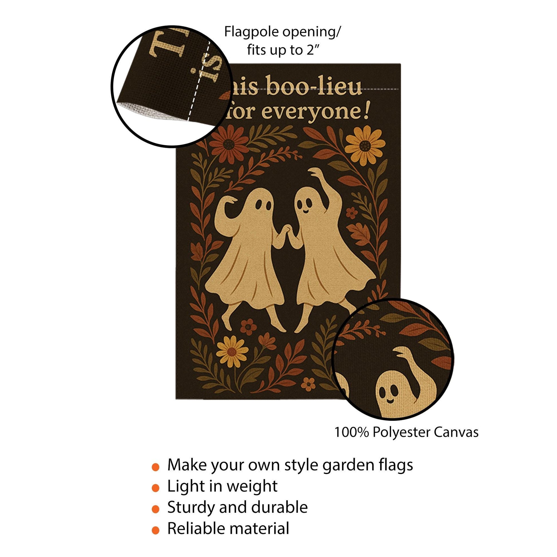 This Boo-lieu Is for Everyone Garden Flag, Inclusive Ghost Halloween Yard Decor, Cute Spooky Fall Outdoor Flag, Autumn Porch Sign