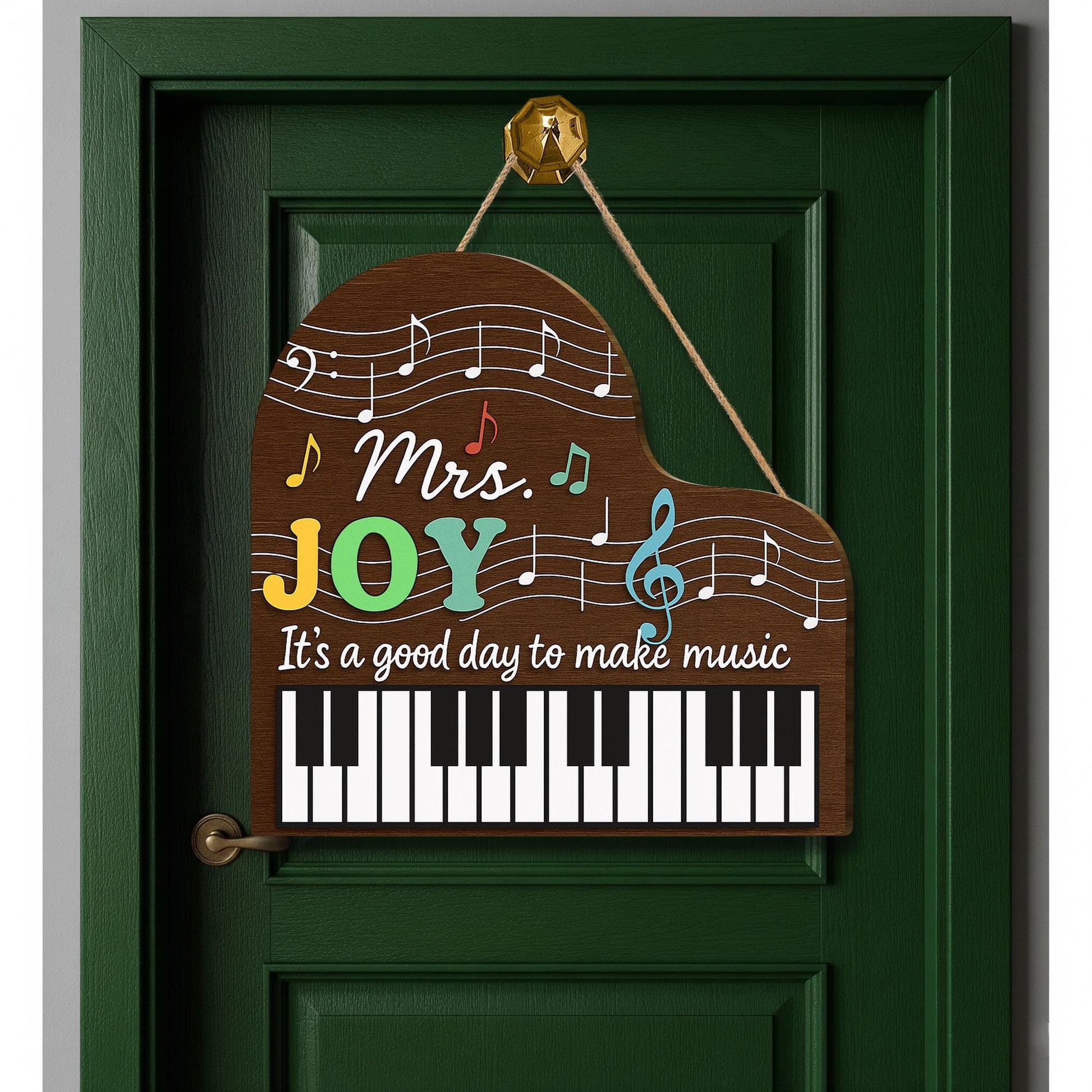 Personalized Music Teacher Door Sign, Music Classroom Decor, Custom Name Music Sign, Music Room Hanger, Gift for Music Teacher