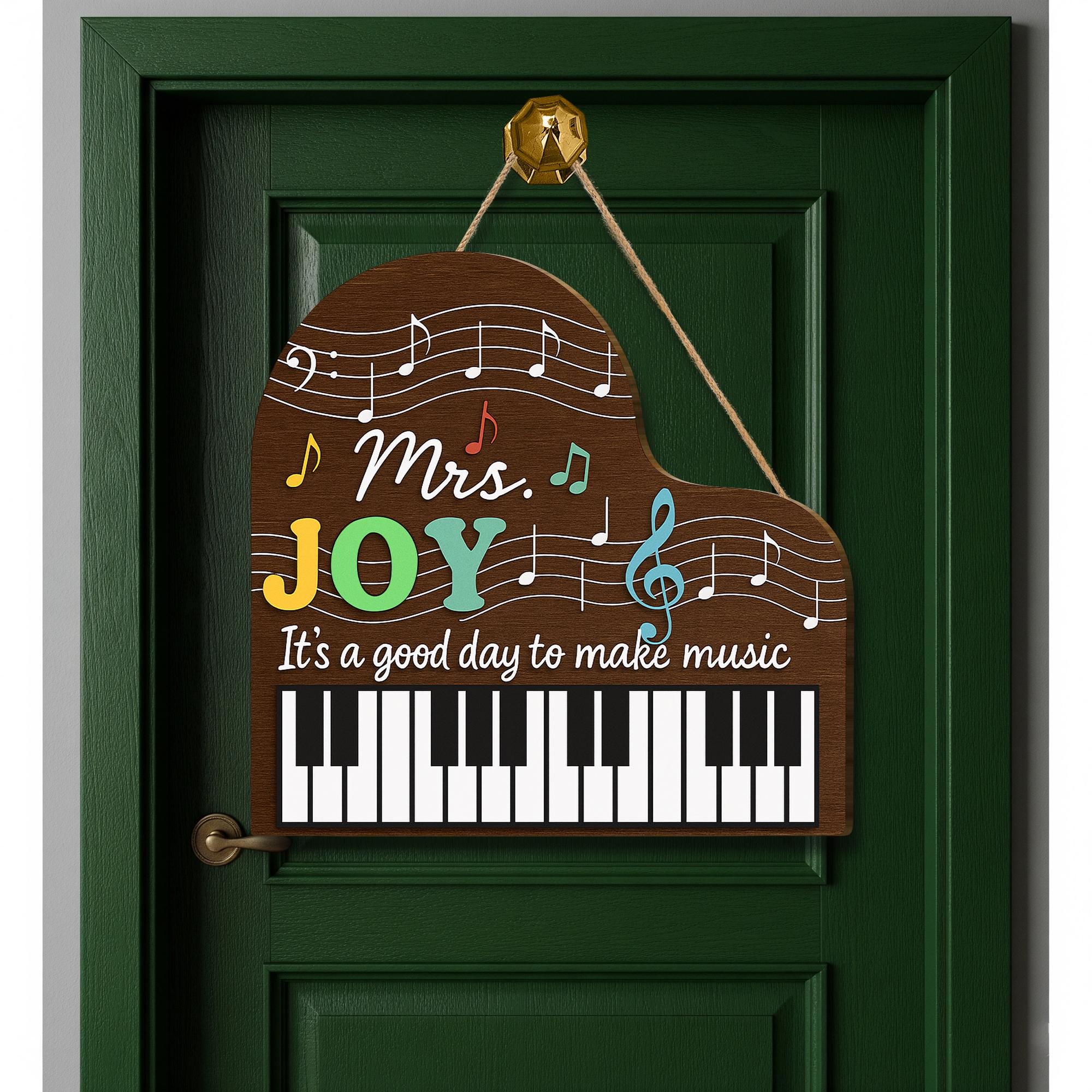 Personalized Music Teacher Door Sign, Music Classroom Decor, Custom Name Music Sign, Music Room Hanger, Gift for Music Teacher