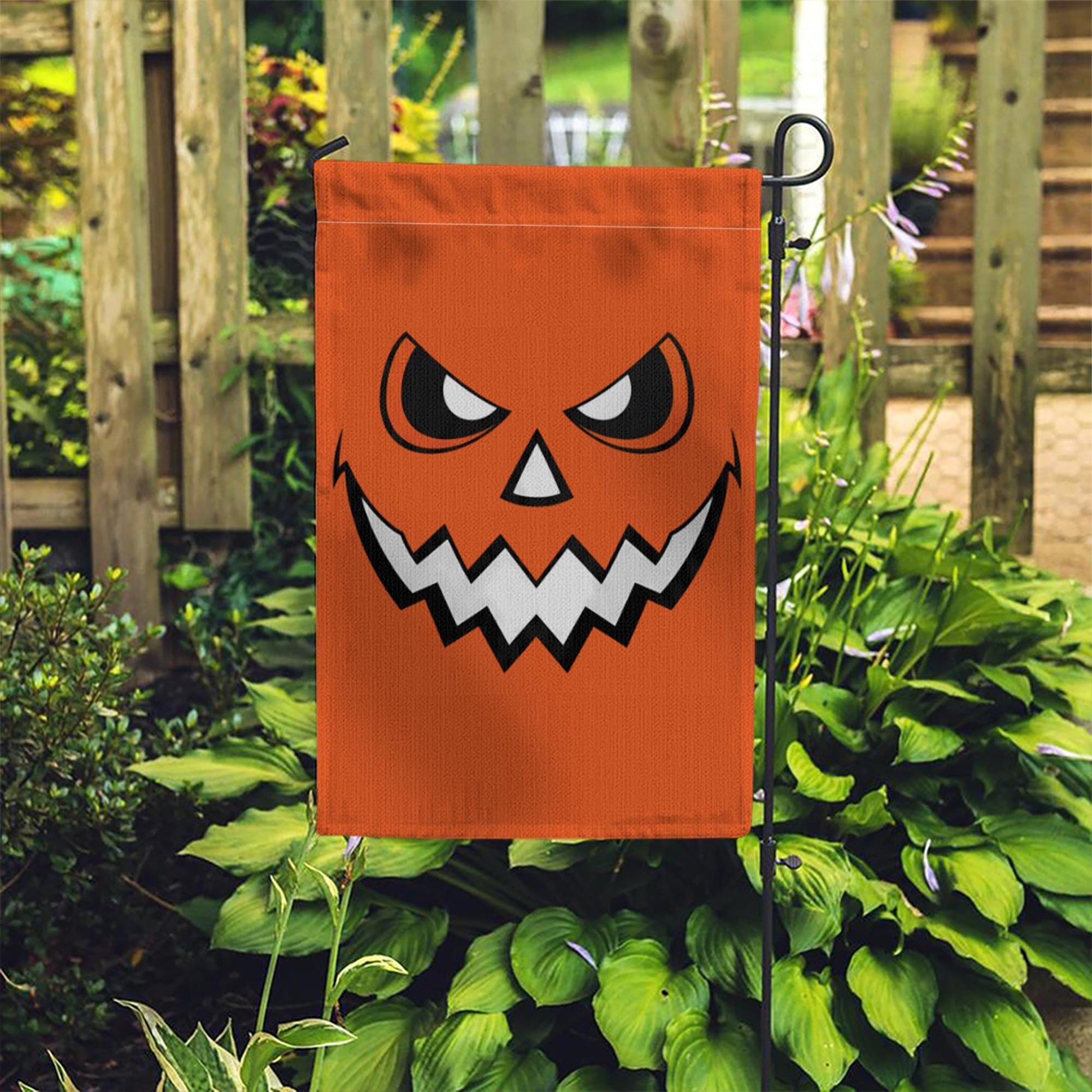 Halloween Pumpkin Garden Flag, Jack-O-Lantern Outdoor Decor, Spooky Fall Yard Art, Double Sided House Banner