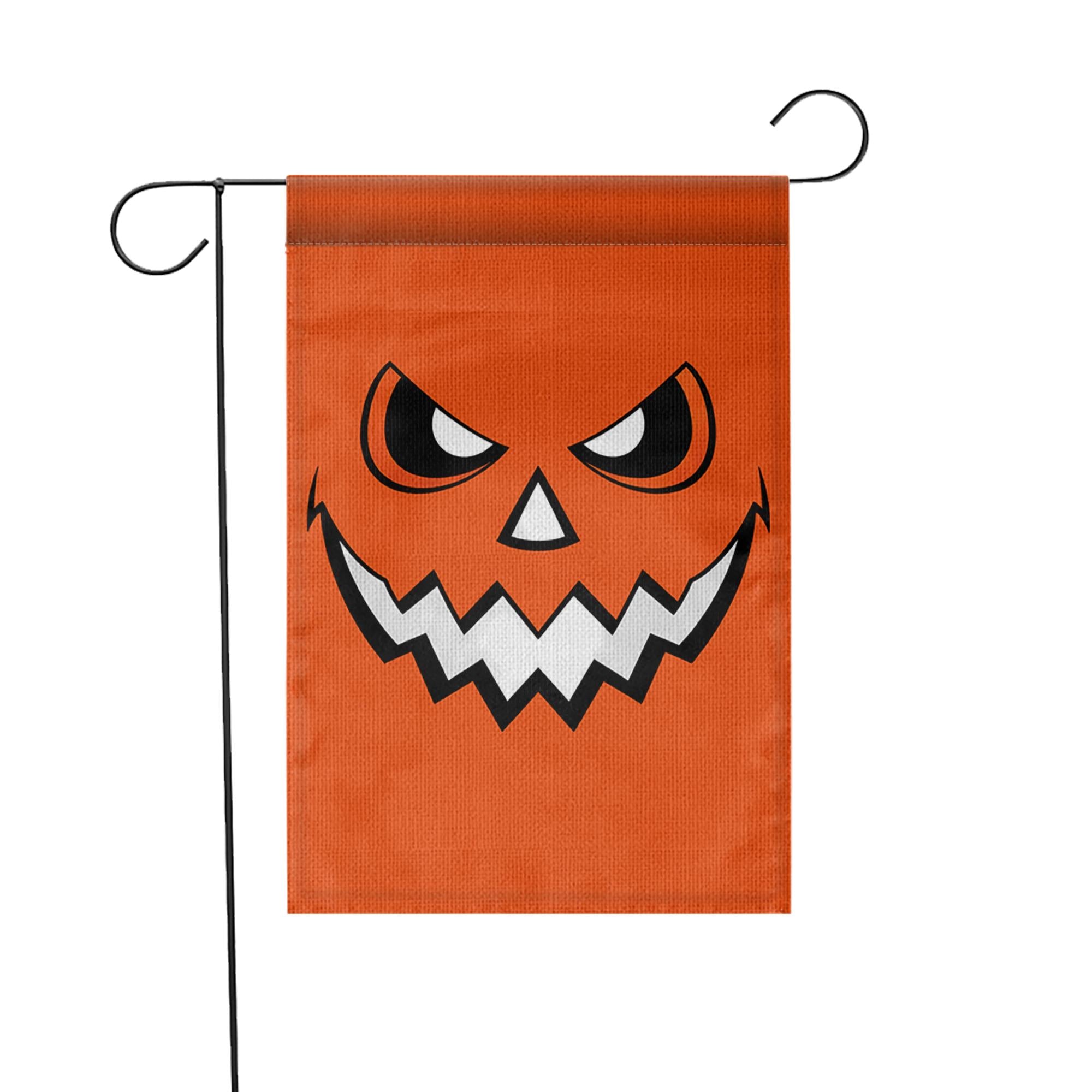 Halloween Pumpkin Garden Flag, Jack-O-Lantern Outdoor Decor, Spooky Fall Yard Art, Double Sided House Banner