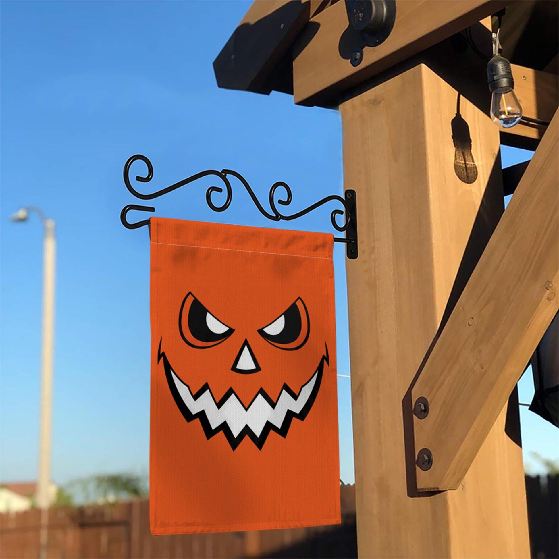 Halloween Pumpkin Garden Flag, Jack-O-Lantern Outdoor Decor, Spooky Fall Yard Art, Double Sided House Banner