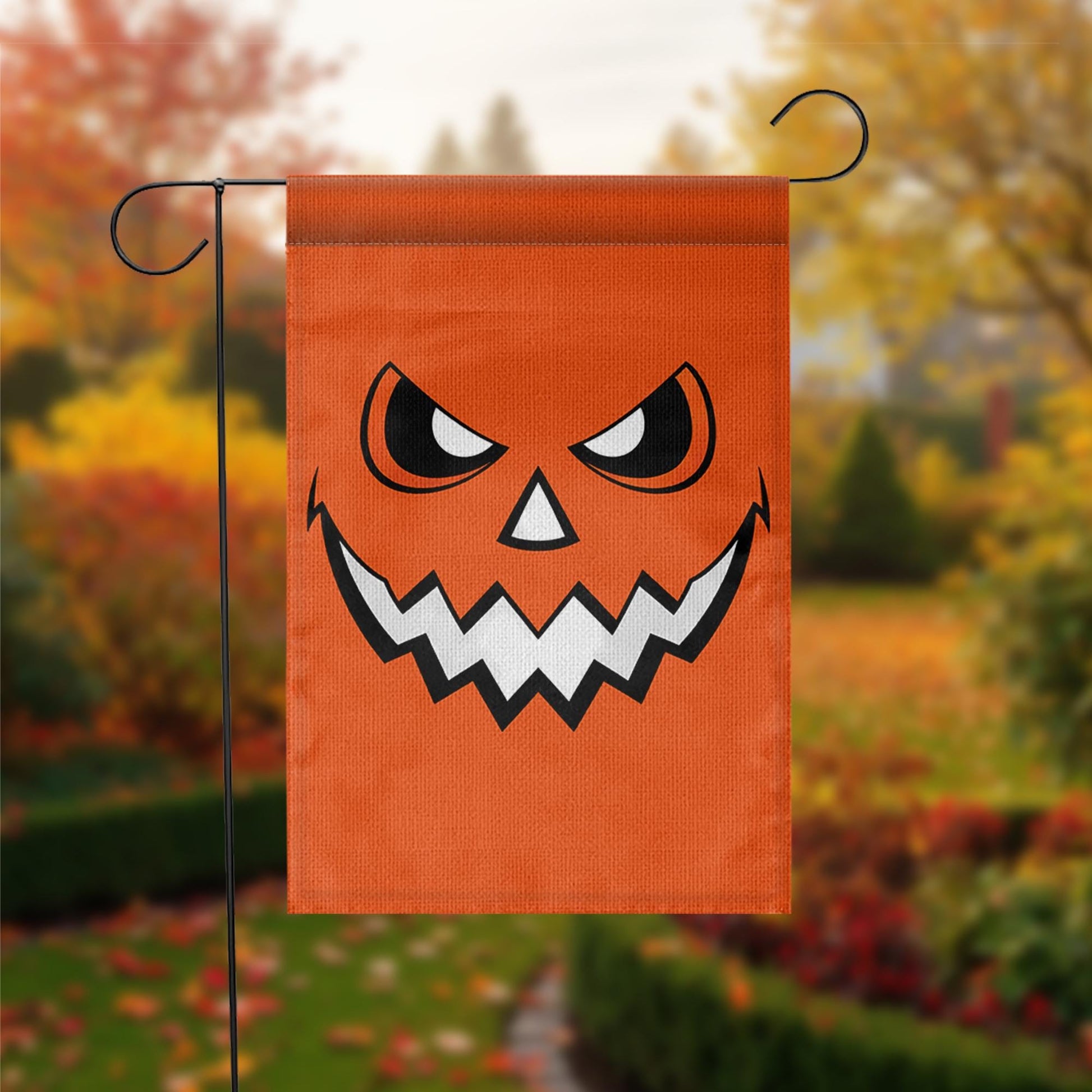 Halloween Pumpkin Garden Flag, Jack-O-Lantern Outdoor Decor, Spooky Fall Yard Art, Double Sided House Banner