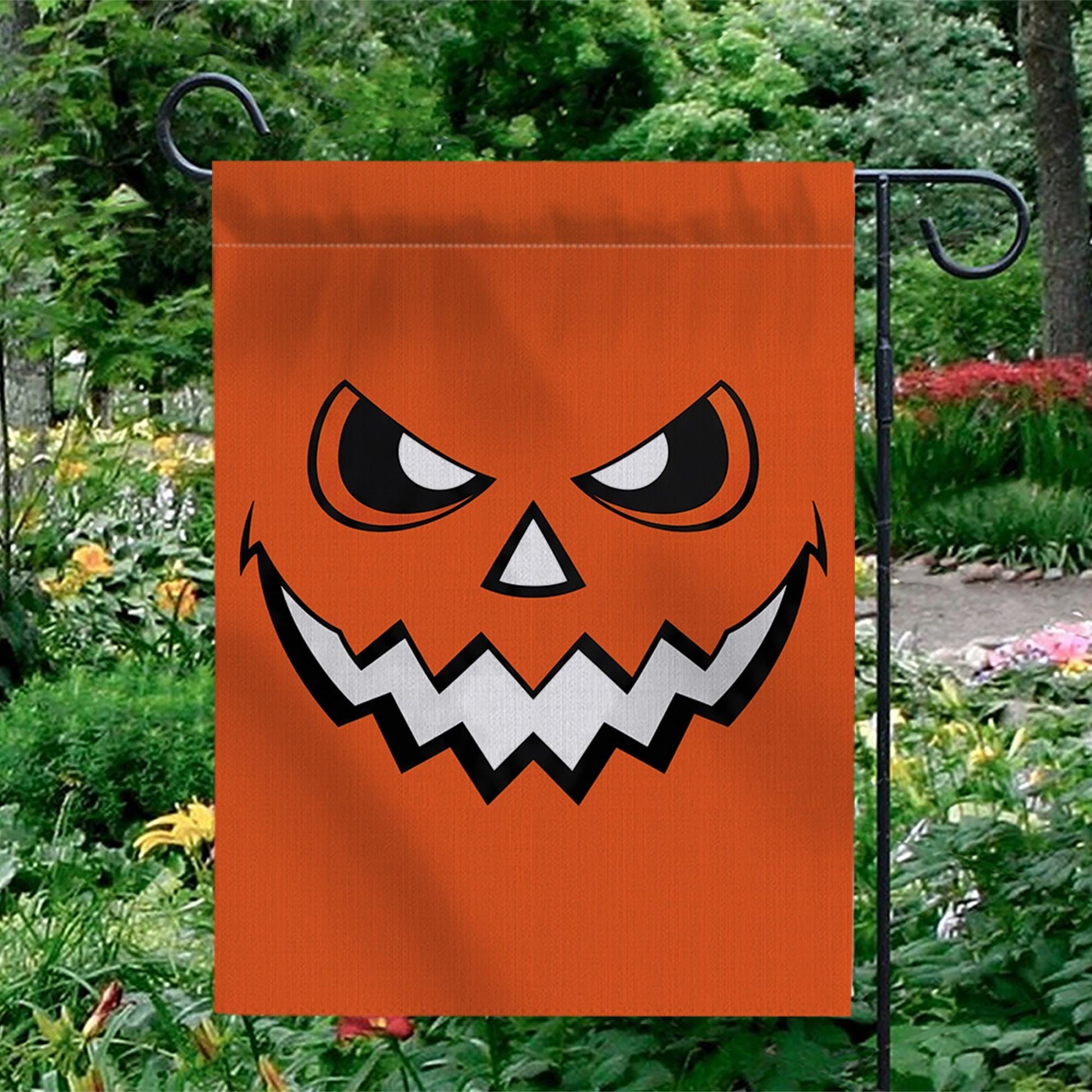 Halloween Pumpkin Garden Flag, Jack-O-Lantern Outdoor Decor, Spooky Fall Yard Art, Double Sided House Banner