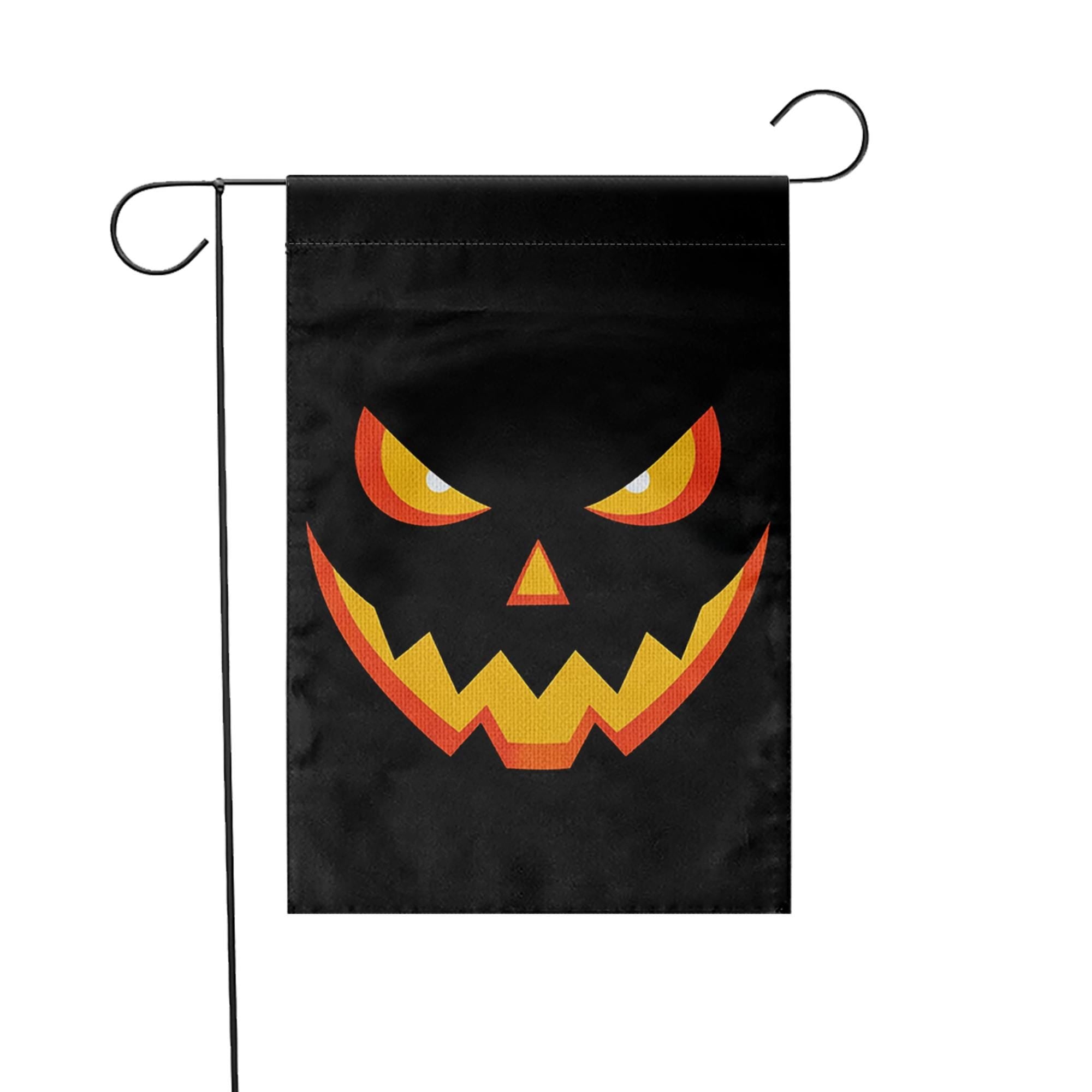 Spooky Black Halloween Flag, Glowing Jack-O-Lantern Garden Decor, Haunted House Yard Art, Double Sided Banner
