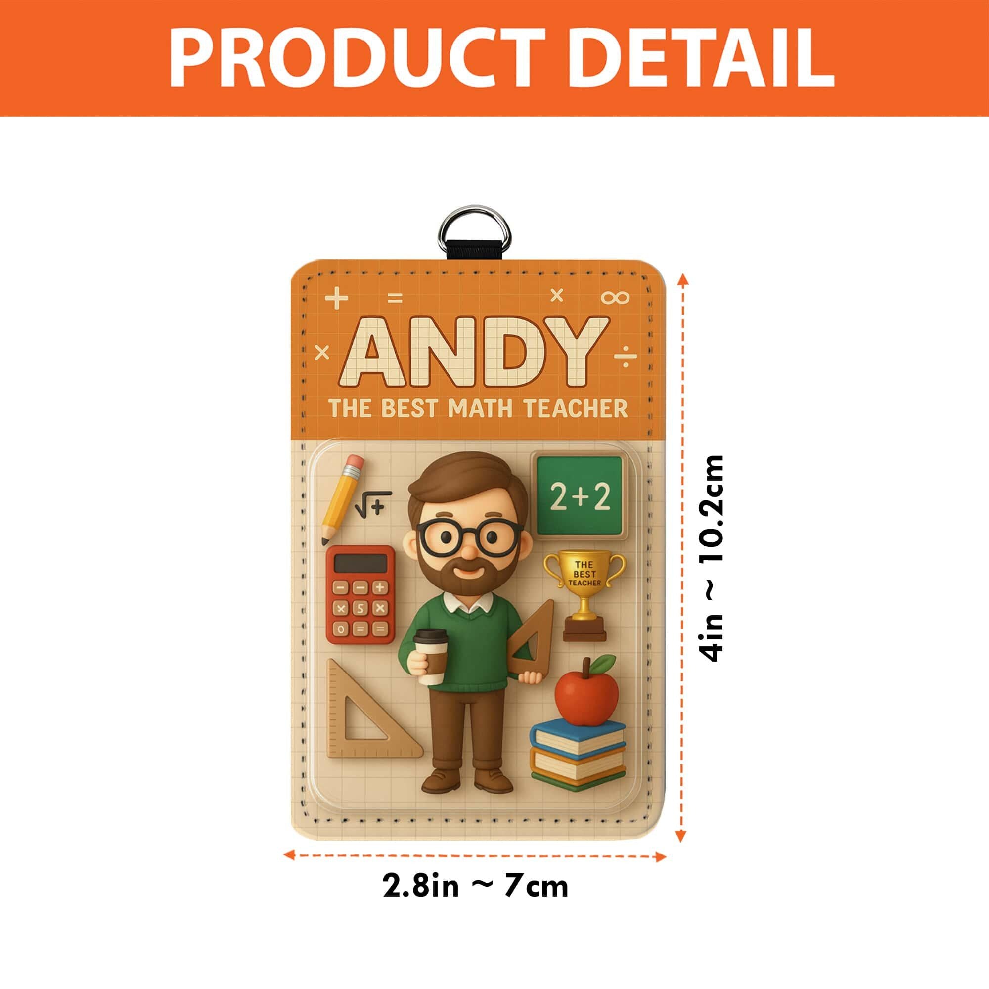 Custom Teacher Subject Badge Holder, Personalized ID Tag with Subject Icons, Math Science Music Physics Lanyard Gift, Cute Staff Accessory