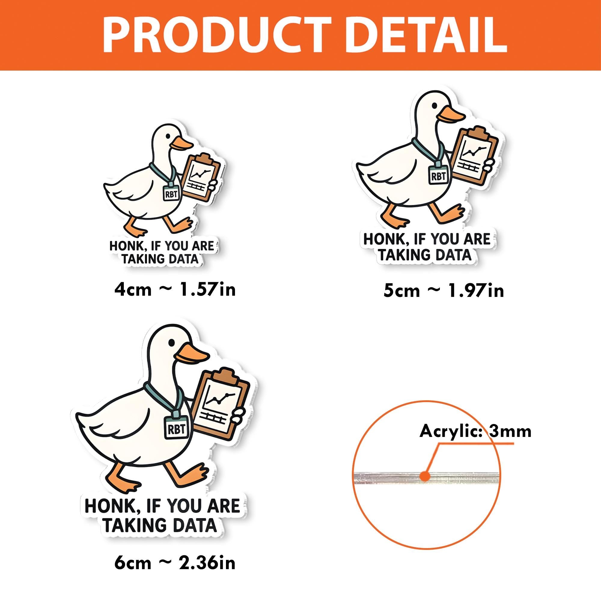 Funny RBT Duck Badge Reel, Honk If You Are Taking Data, ABA Therapist ID Holder, Cute Animal Retractable Clip for Behavior Tech