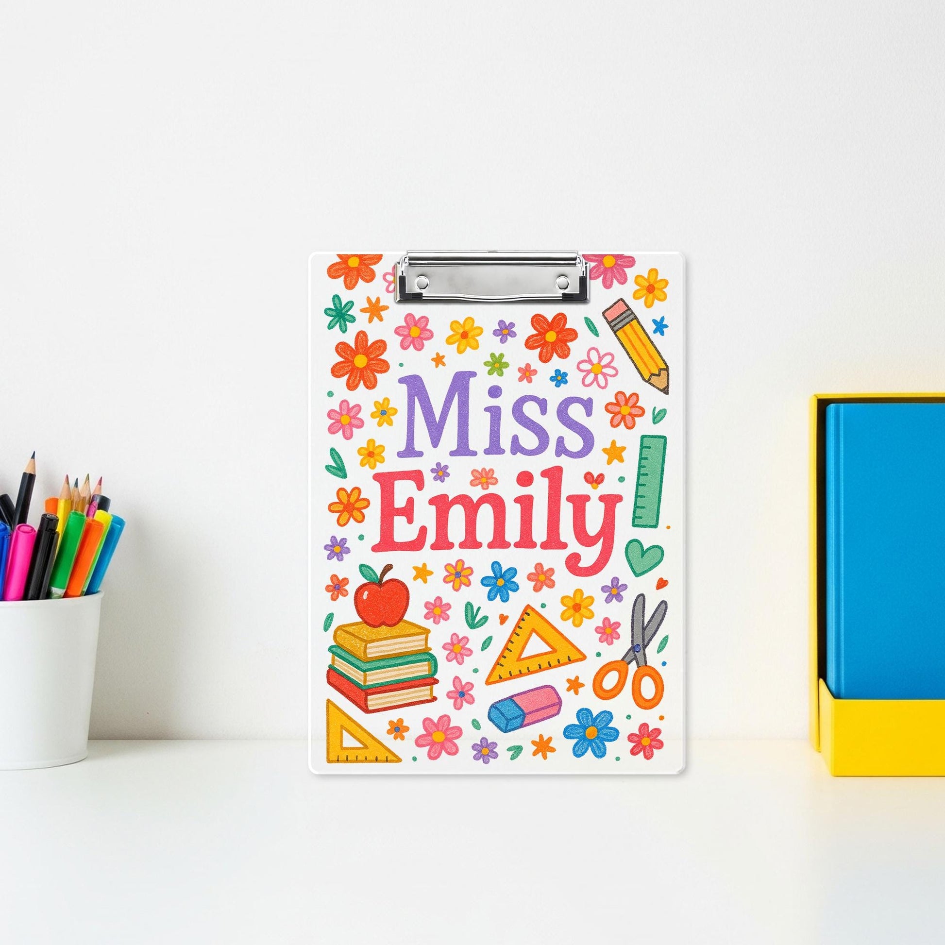 Personalized Teacher Clipboard, Custom Floral Clipboard with Name, Cute Back to School Gift, Teacher Office Supplies, Back To School Gift