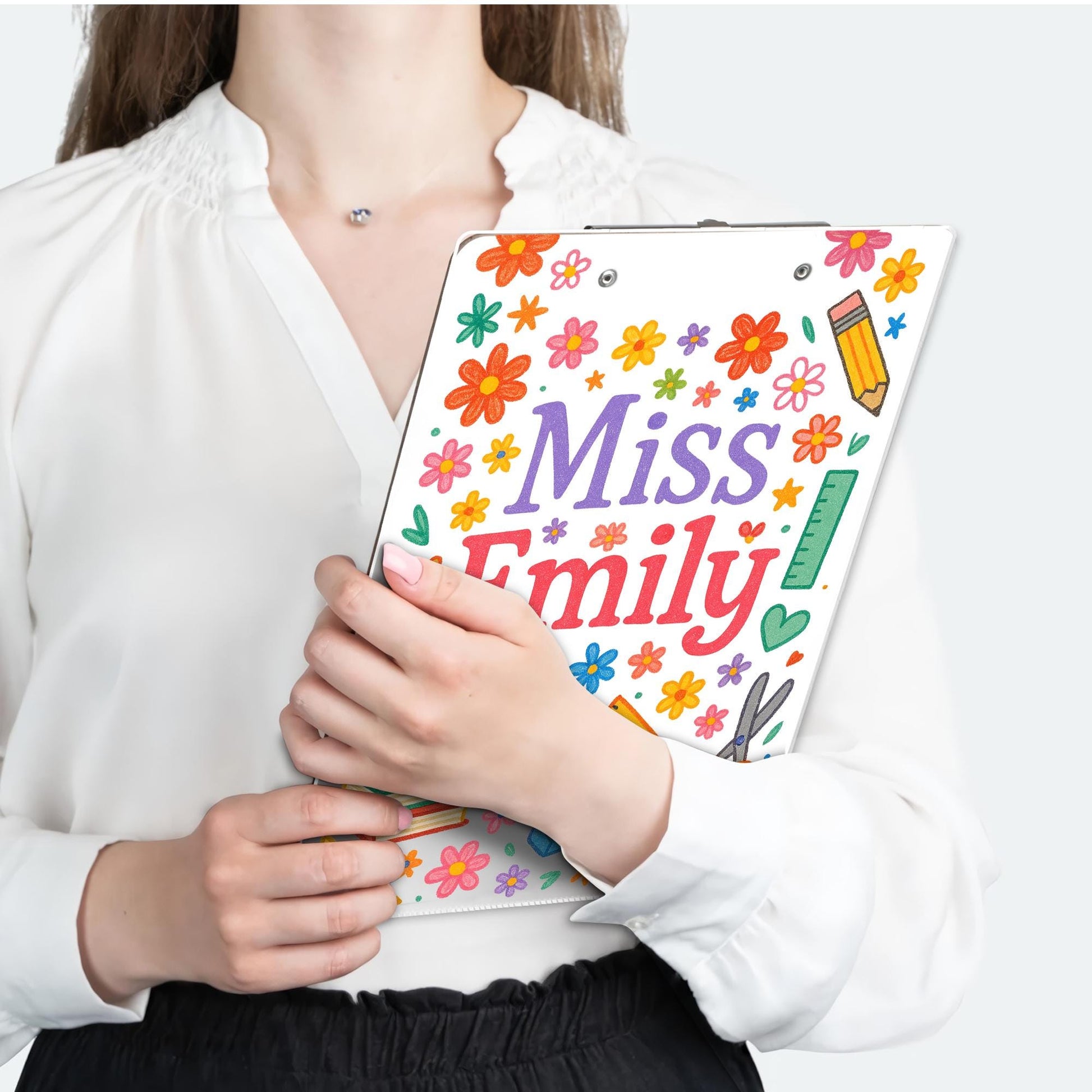 Personalized Teacher Clipboard, Custom Floral Clipboard with Name, Cute Back to School Gift, Teacher Office Supplies, Back To School Gift