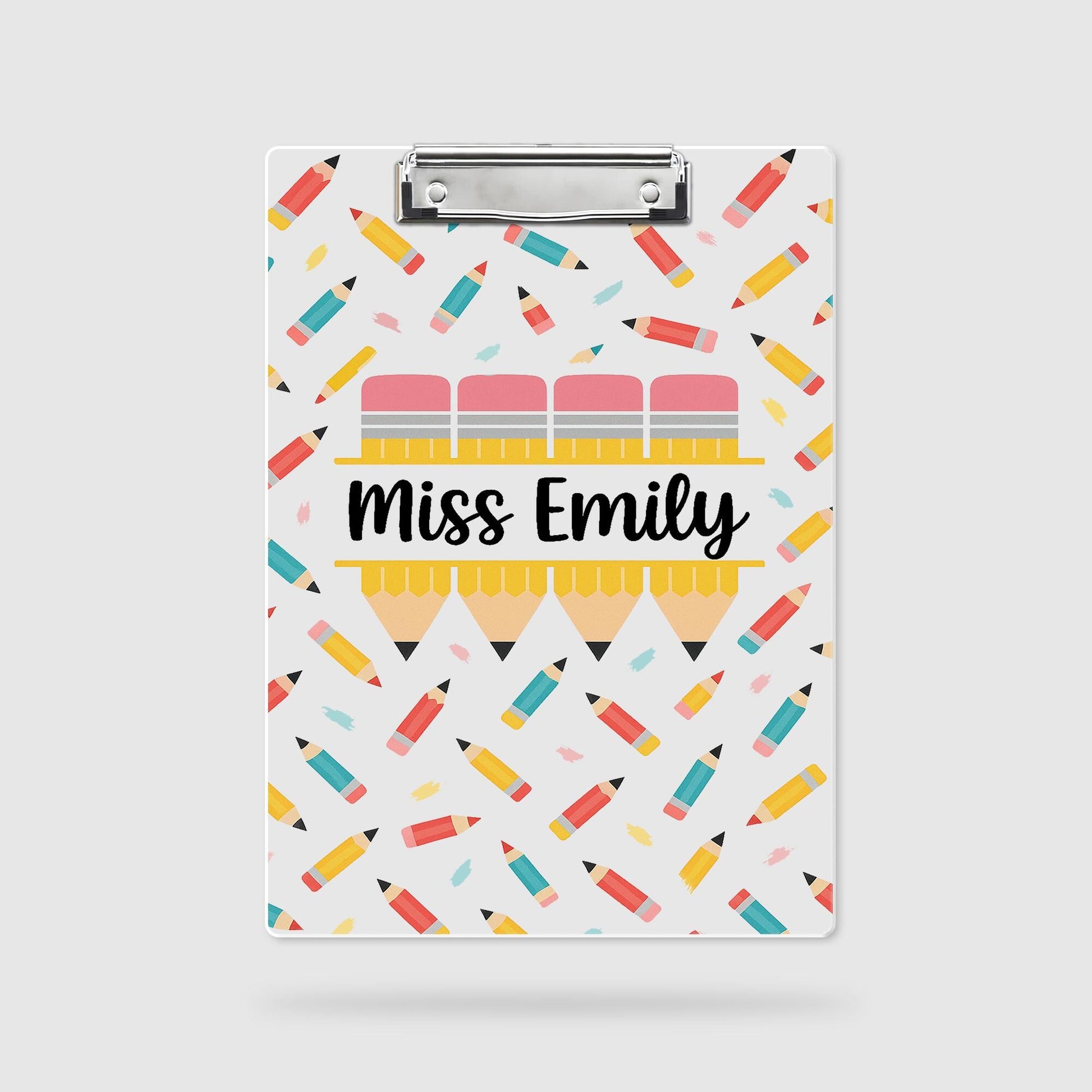 Personalized Pencil Clipboard, Cute Teacher Clipboard with Name,  School Office Supply, Back to School Teacher Gift, Teacher Accessories