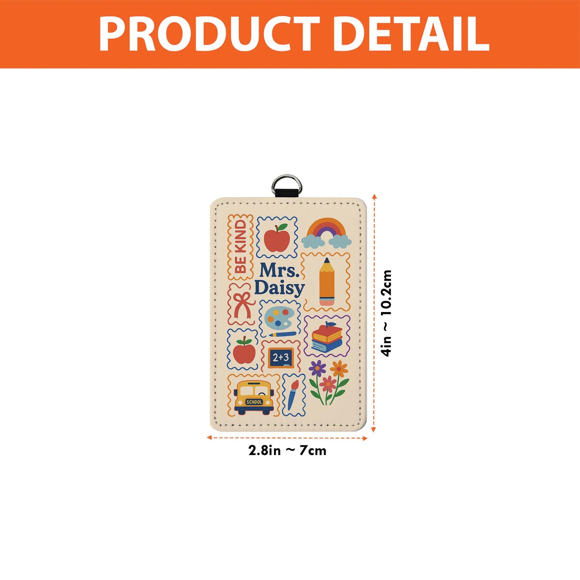 Teacher Badge Holder, Personalized ID Tag for School, Cute Be Kind Design, Custom Name Badge, Back to School Teacher Gift