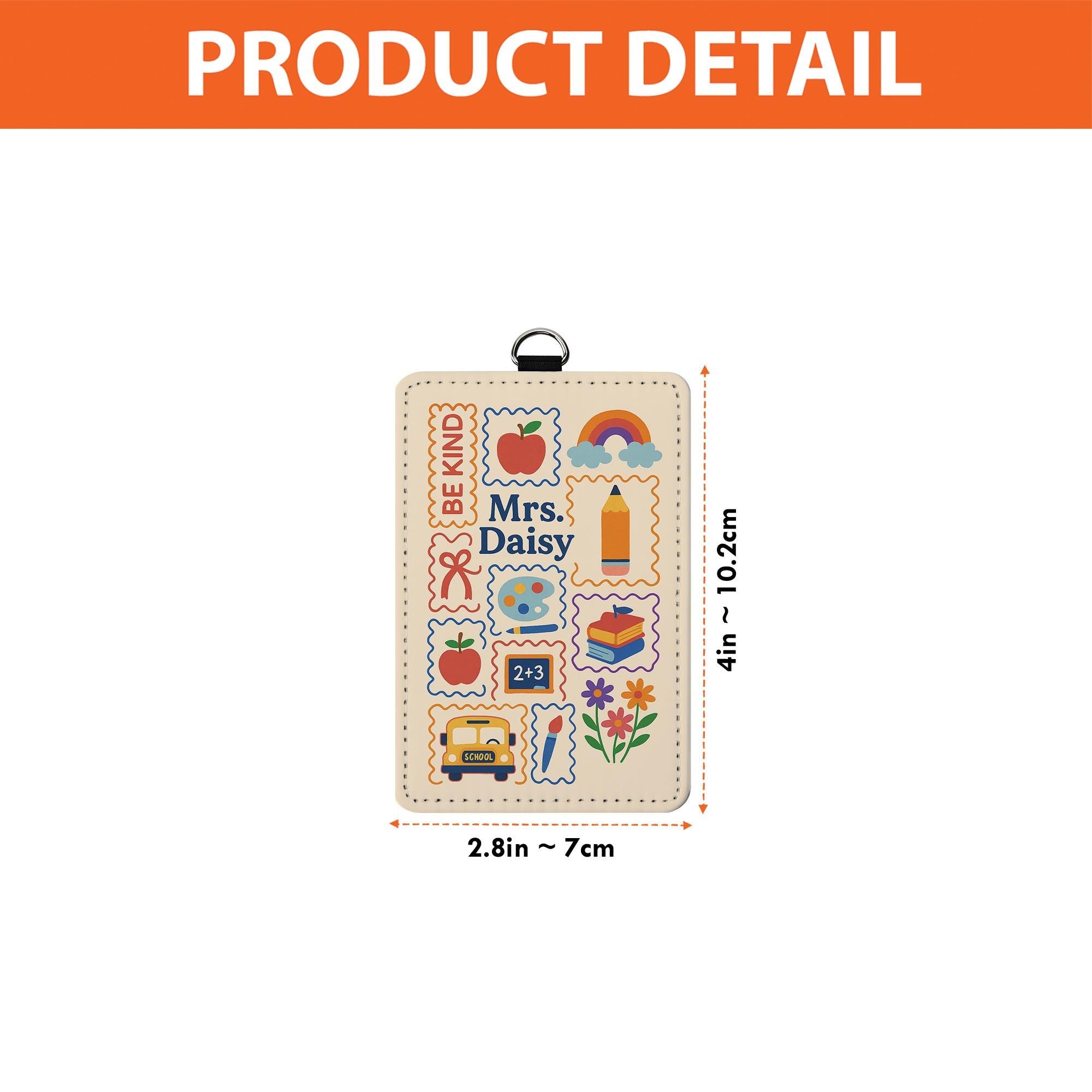 Teacher Badge Holder, Personalized ID Tag for School, Cute Be Kind Design, Custom Name Badge, Back to School Teacher Gift