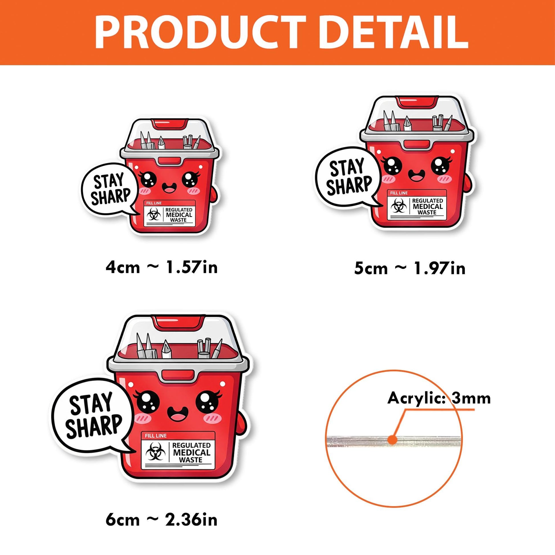 Cute Sharps Container Badge Reel, Stay Sharp Nurse ID Holder, Funny Medical Badge Clip, Kawaii Healthcare Accessory, RN Gift Idea