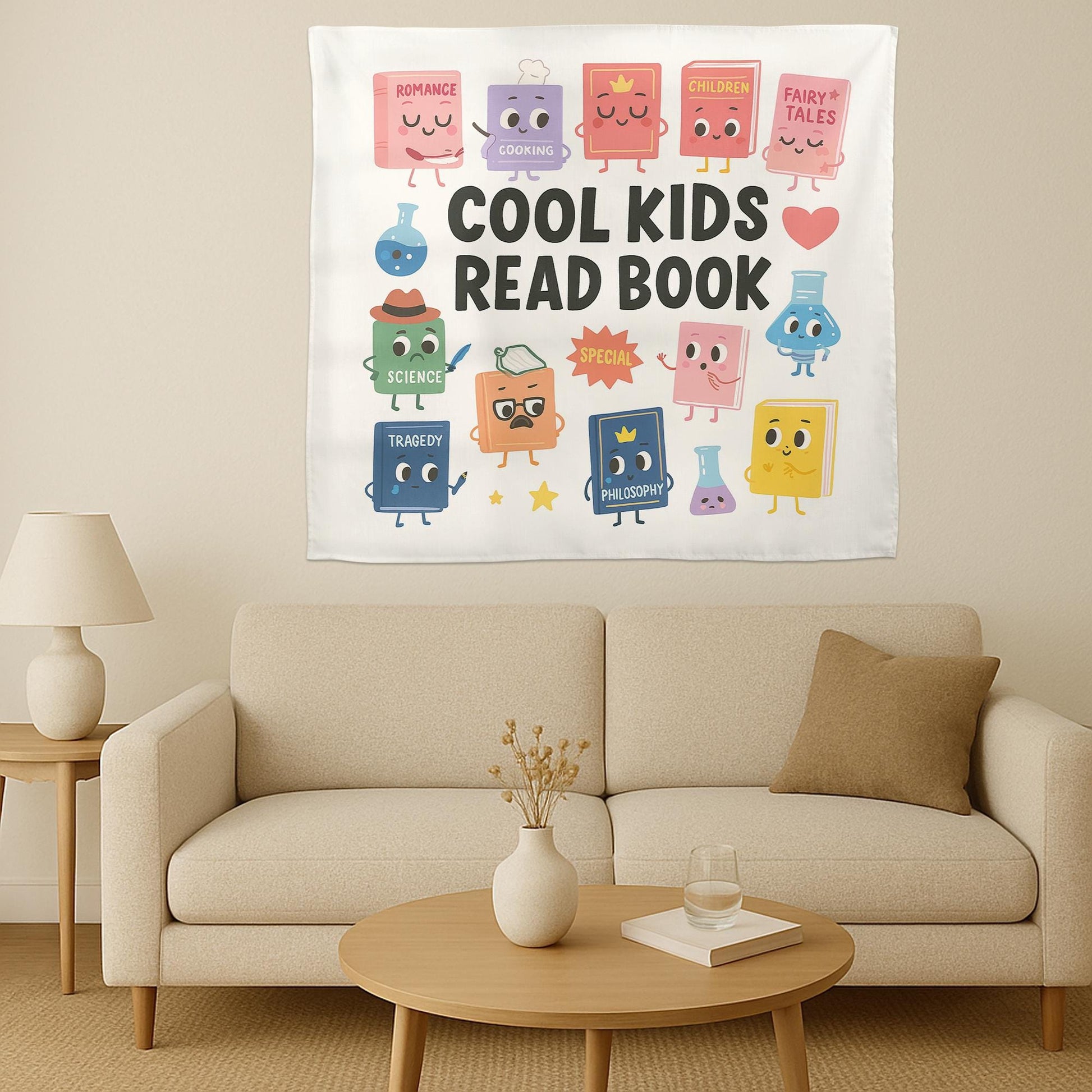 Cool Kids Read Books Tapestry, Back to School Classroom Decor, School Librarian Tapestry, Teacher Appreciation Gift, Book Lover Club