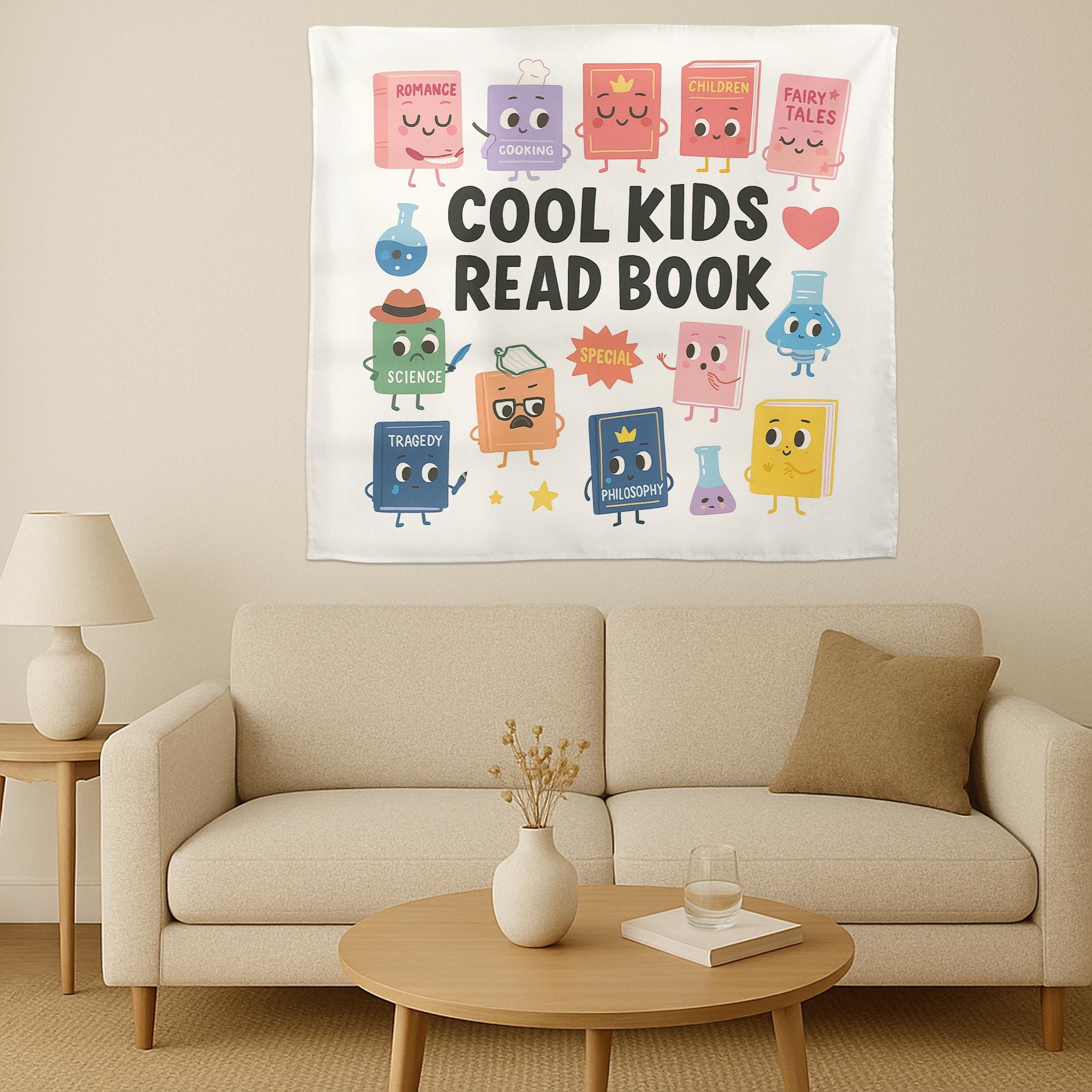 Cool Kids Read Books Tapestry, Back to School Classroom Decor, School Librarian Tapestry, Teacher Appreciation Gift, Book Lover Club