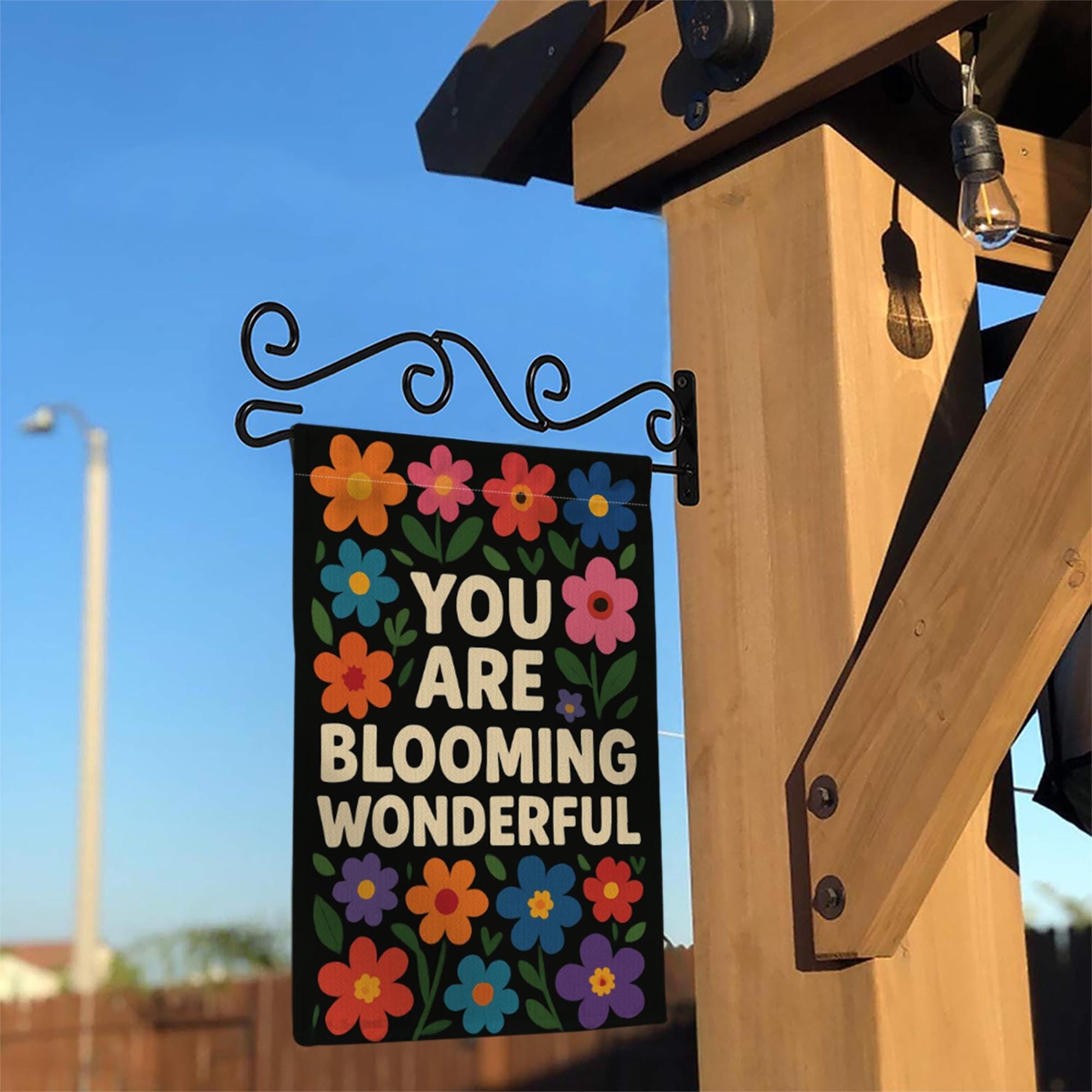 You Are Blooming Wonderful Garden Flag, Inspirational Floral Yard Sign, Colorful Outdoor Decor, Positive Message Porch Banner