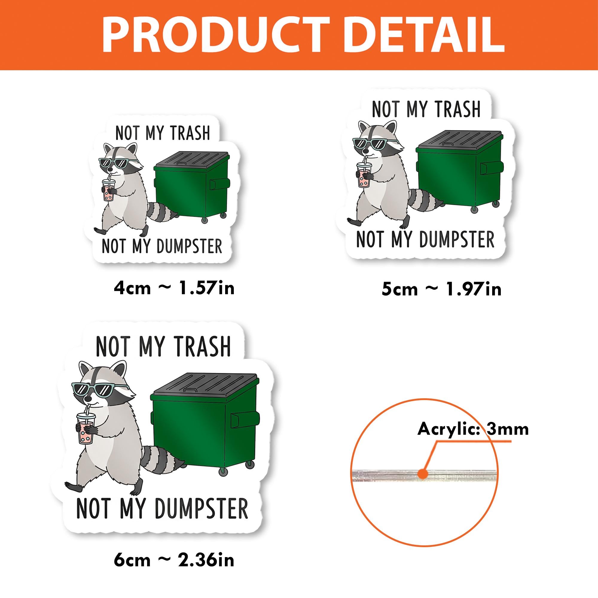 Funny Raccoon Badge Reel | “Not My Trash Not My Dumpster” ID Holder | Sarcastic Name Tag Clip | Nurse Teacher Office Gift