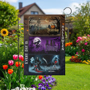 Every Day Is Halloween Garden Flag – Funny Spooky Yard Decor with Skeleton, Witch, Grim Reaper for October Outdoor Display