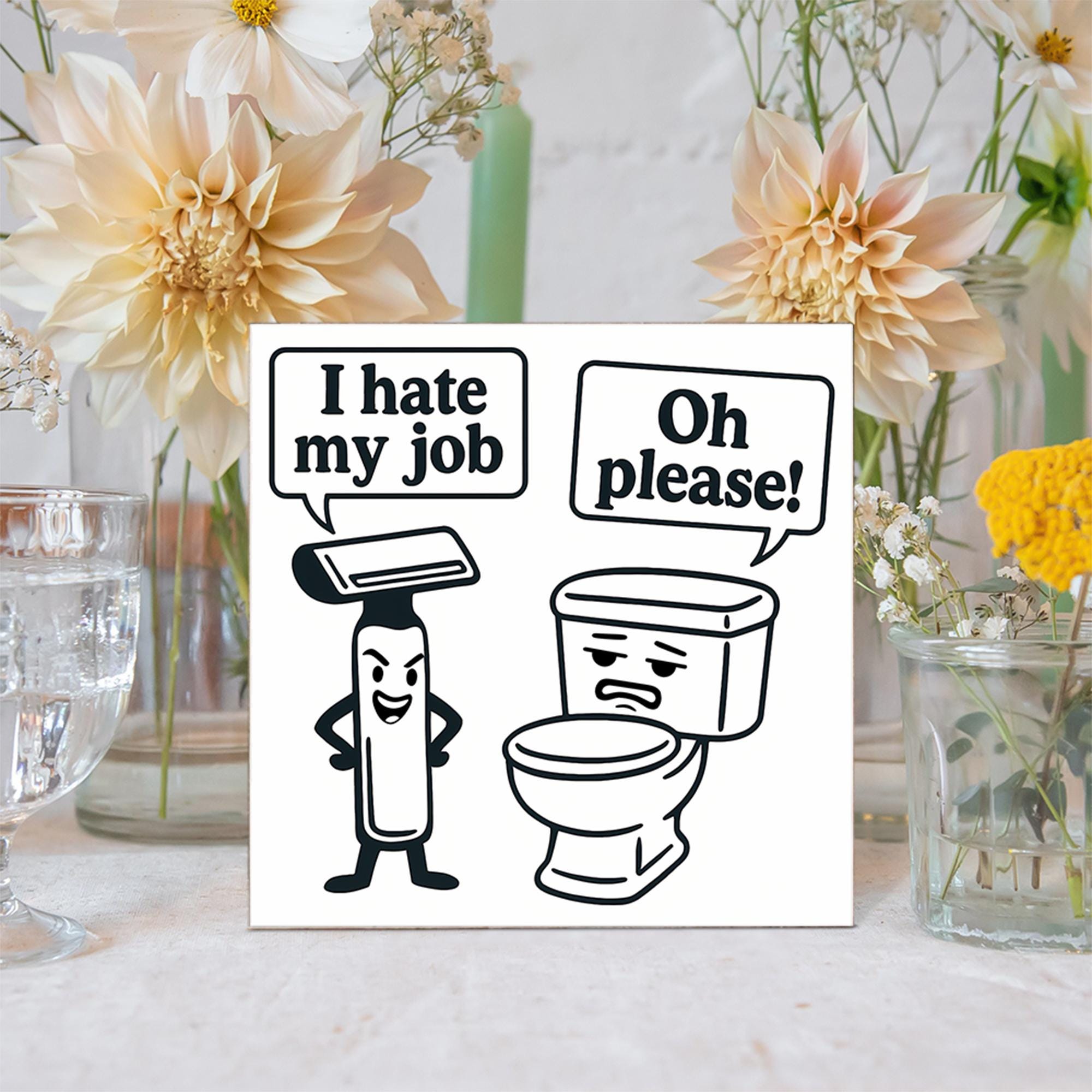 Funny Bathroom Sign, Toilet Humor Decor, Shaving Joke Plaque, Bathroom Wall Art, Gag Gift for Men, Restroom Shelf Sign, Funny Decor