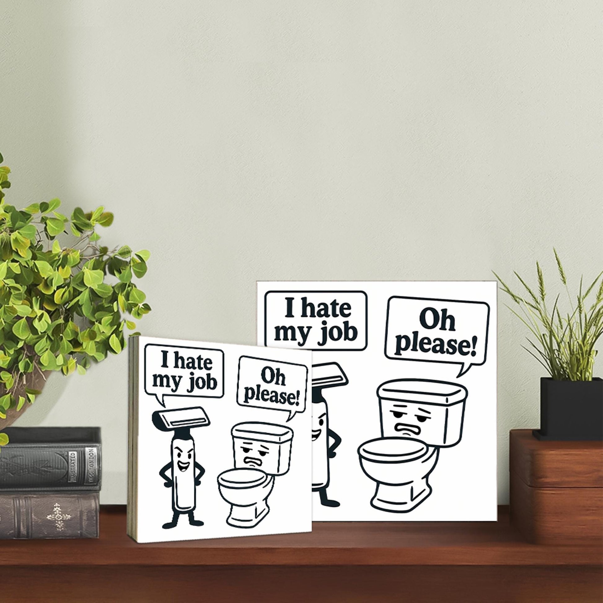 Funny Bathroom Sign, Toilet Humor Decor, Shaving Joke Plaque, Bathroom Wall Art, Gag Gift for Men, Restroom Shelf Sign, Funny Decor