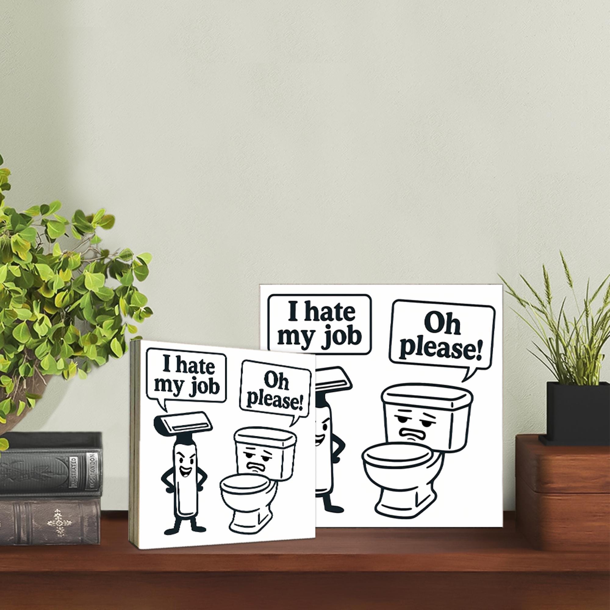 Funny Bathroom Sign, Toilet Humor Decor, Shaving Joke Plaque, Bathroom Wall Art, Gag Gift for Men, Restroom Shelf Sign, Funny Decor
