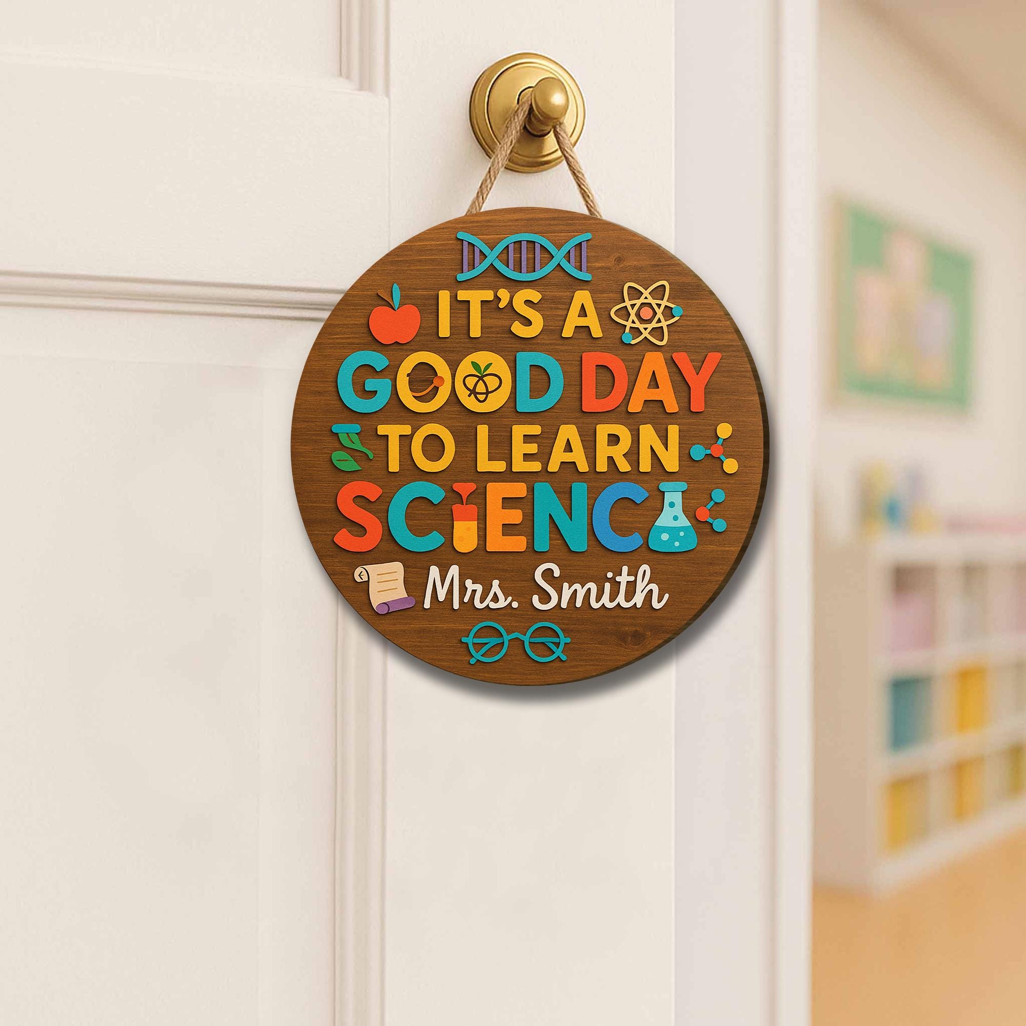 It's a Good Day to Learn Science Sign, 3D Wooden Teacher Door Hanger, STEM Classroom Decor, Science Teacher Gift, Lab Wall Art