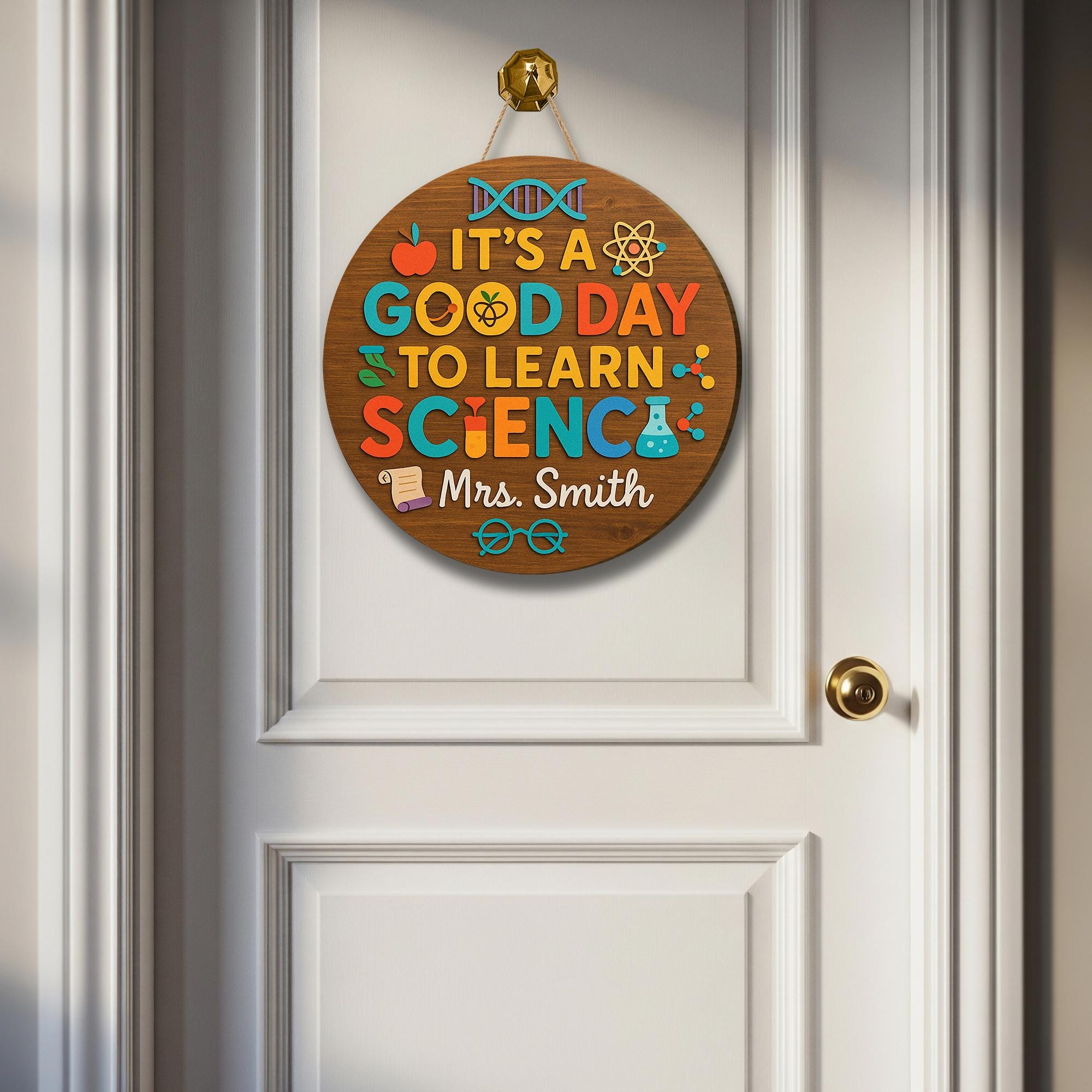 It's a Good Day to Learn Science Sign, 3D Wooden Teacher Door Hanger, STEM Classroom Decor, Science Teacher Gift, Lab Wall Art