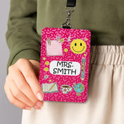 Personalized Teacher Name Badge Holder, Cute Classroom Lanyard ID Tag, Back to School Gift for Teachers, Teachers Badge Reel, School Lanyard