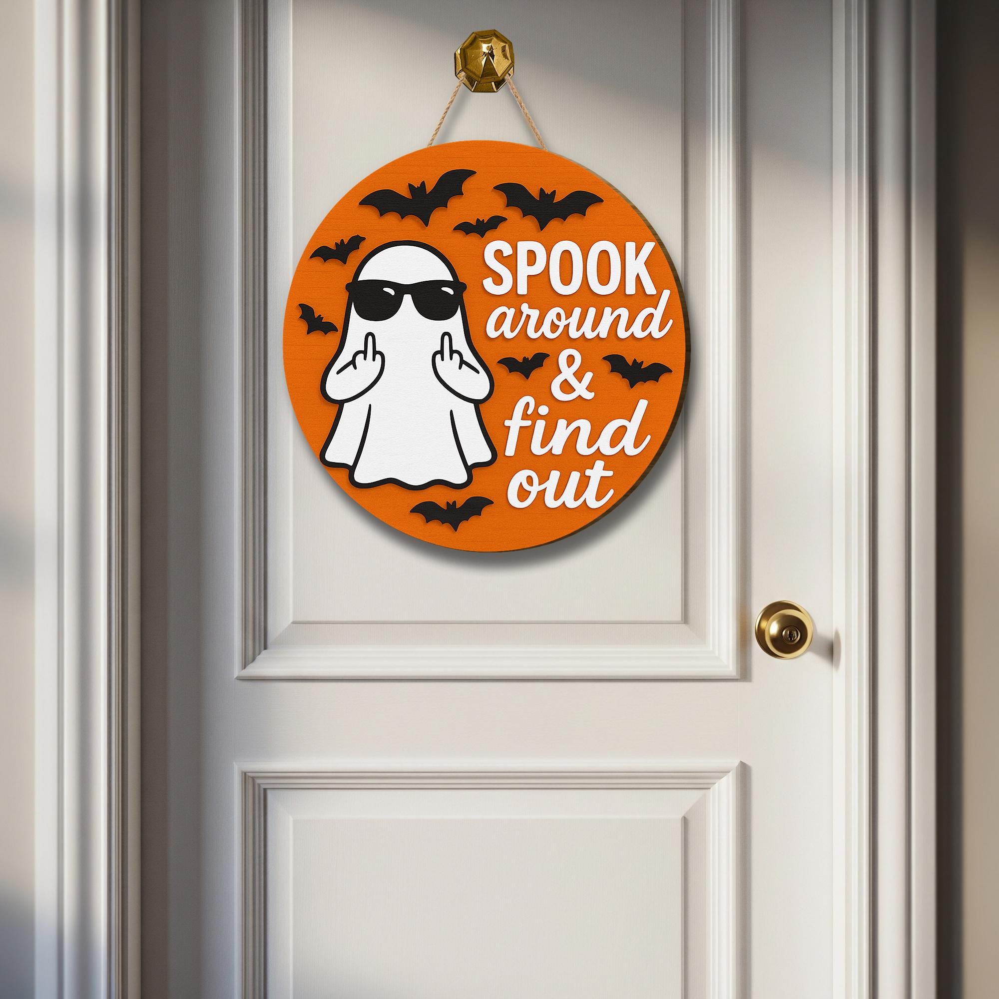 Funny Halloween Door Sign, Spooky Ghost Decor with Attitude, Bold Fall Porch Sign, Sarcastic Halloween Wall Hanging, Sassy Ghost Plaque