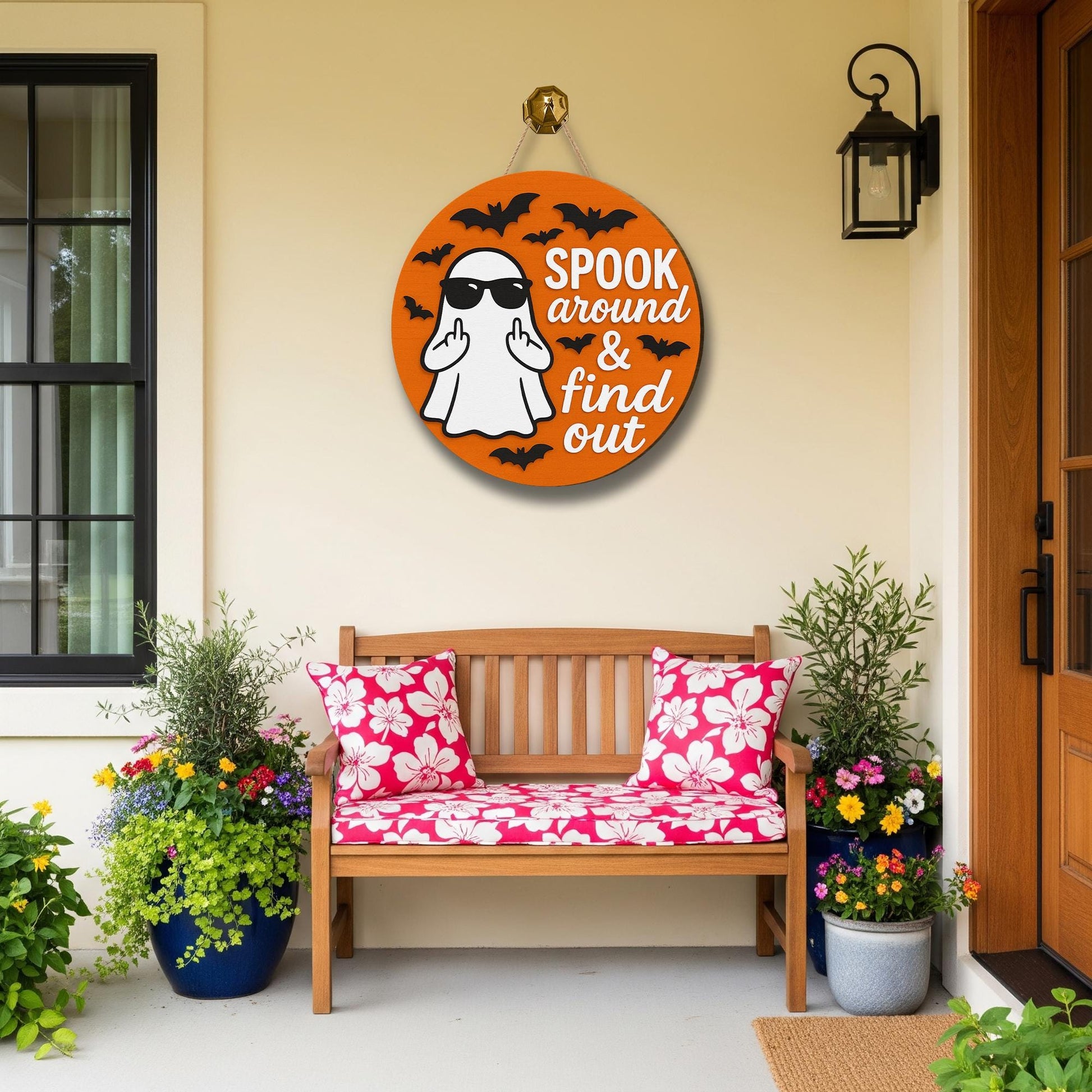 Funny Halloween Door Sign, Spooky Ghost Decor with Attitude, Bold Fall Porch Sign, Sarcastic Halloween Wall Hanging, Sassy Ghost Plaque