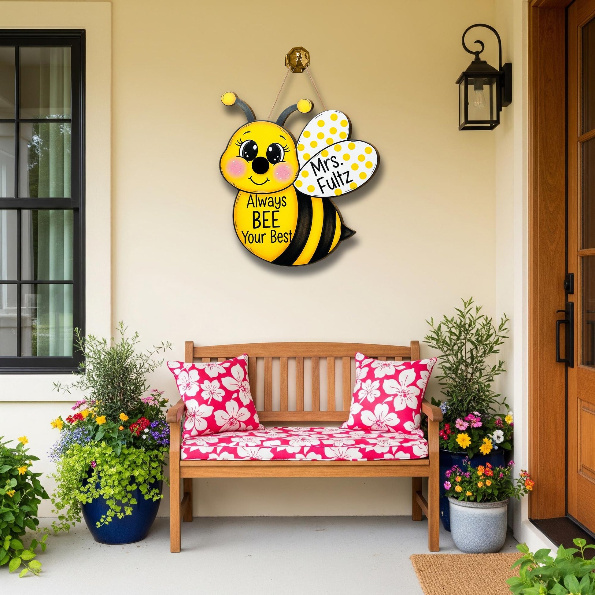 Personalized Bee Door Sign, Always Bee Your Best Classroom Decor, Teacher Name Sign, Cute Back to School Hanging Door Hanger,Preschool Decor