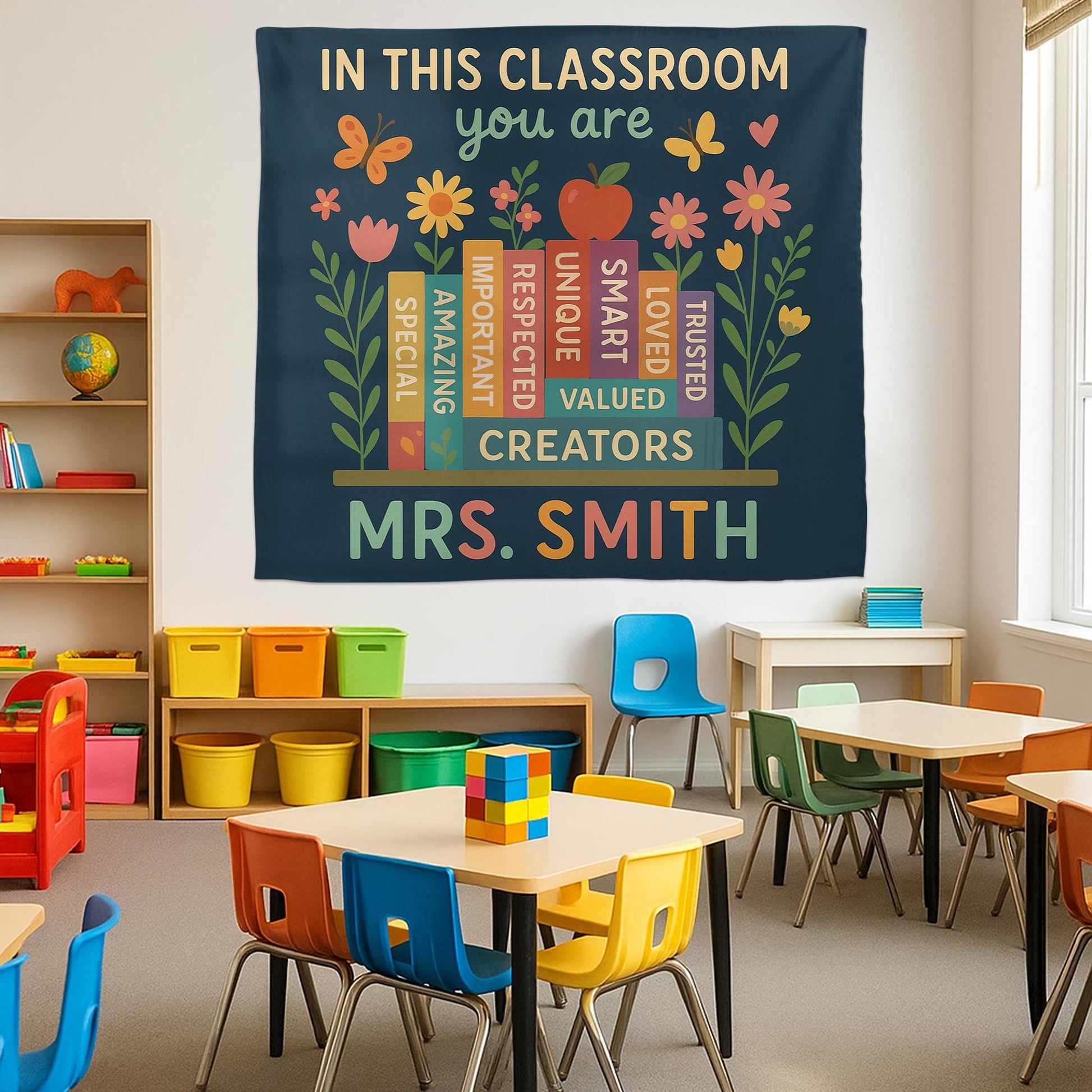 Personalized Classroom Tapestry, You Are Wall Banner, Teacher Name School Decor, Back to School Positive Message Poster