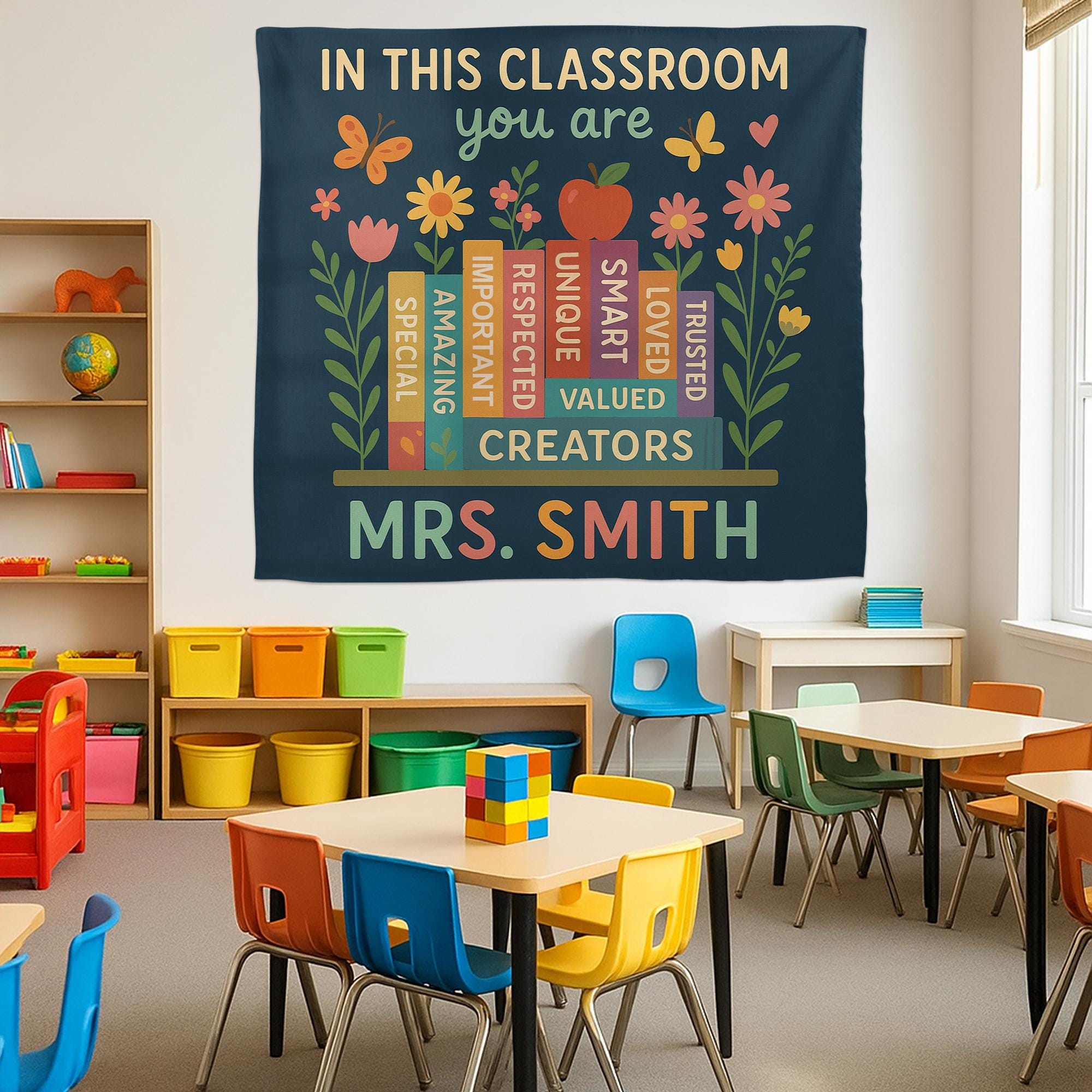 Personalized Classroom Tapestry, You Are Wall Banner, Teacher Name School Decor, Back to School Positive Message Poster