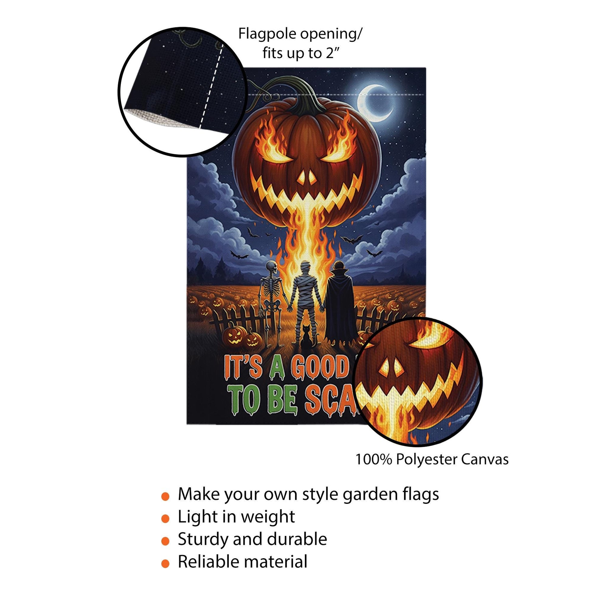 Good Day To Be Scary Halloween Garden Flag, Spooky Jack-o'-Lantern Yard Decor, Outdoor Fall Welcome Banner, Scary Season Art