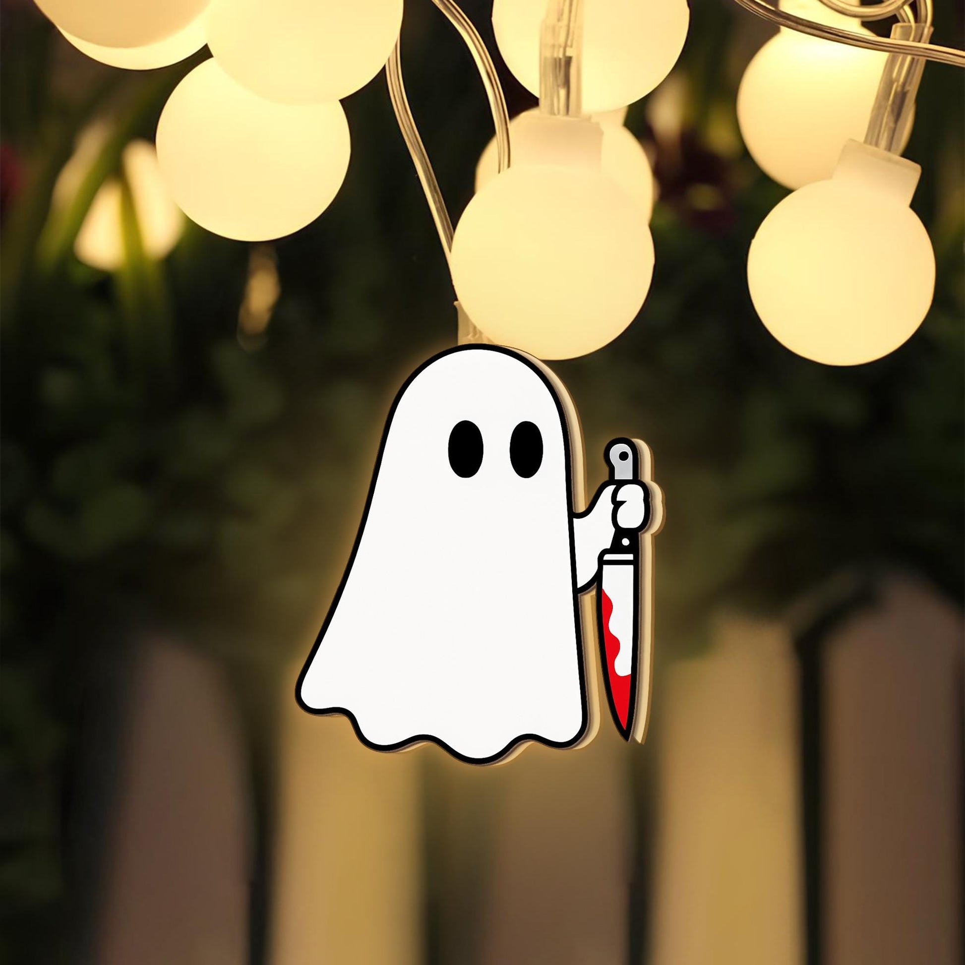 Ghost String Lights – Spooky Halloween Bloody Ghost Lights for Creepy Decor, Indoor Horror Garland, Scary Party Lighting