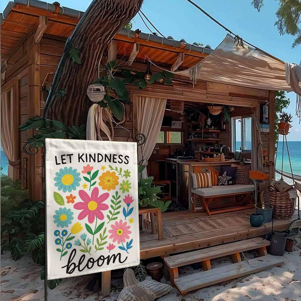 Let Kindness Bloom Garden Flag, Colorful Floral Kindness Banner, Inspirational Garden Flag Gift, Classroom Decor, Teacher Gifts