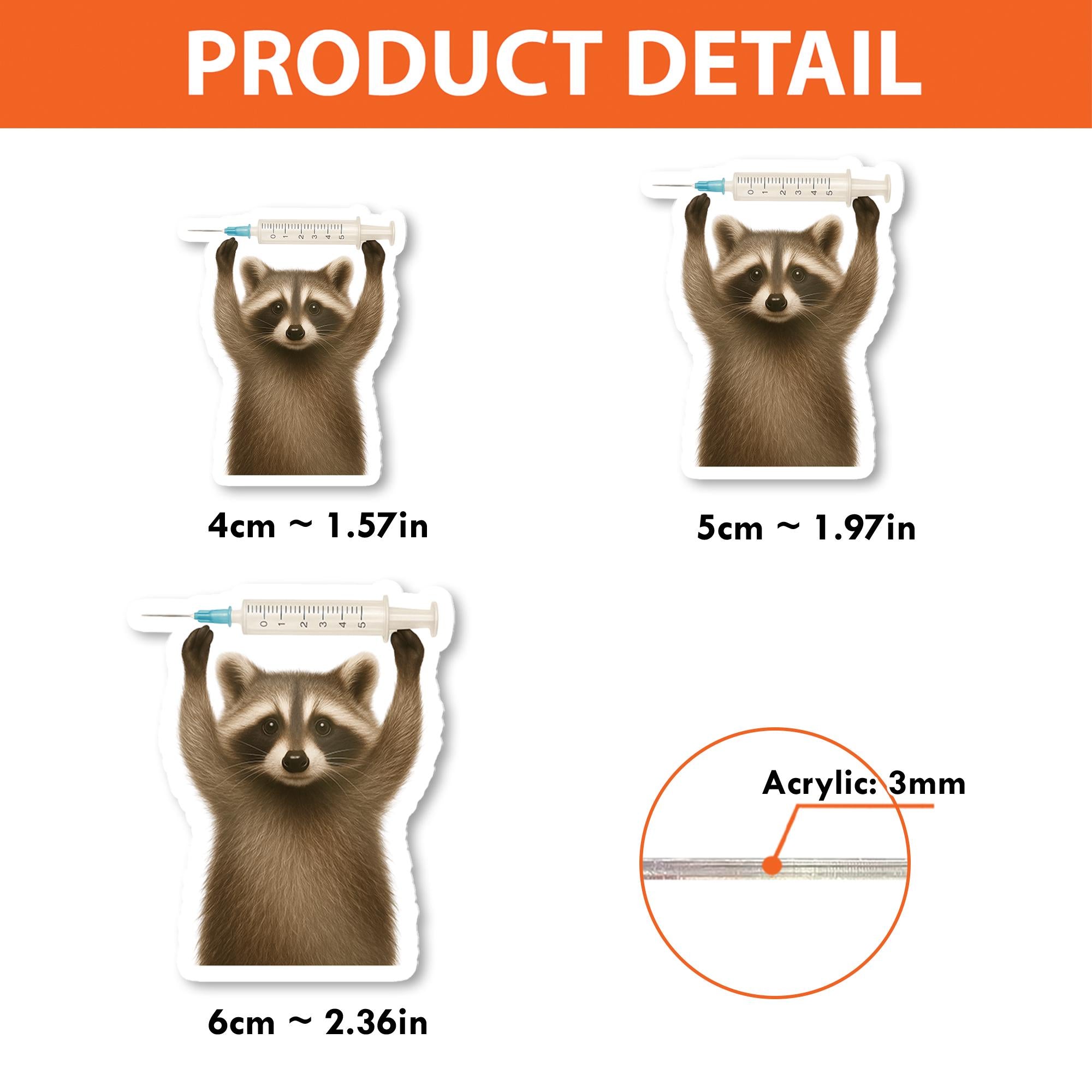 Raccoon Nurse Badge Reel – Cute Animal ID Holder with Syringe, Funny RN crna icu Badge Clip, Vet Tech or Medical Gift
