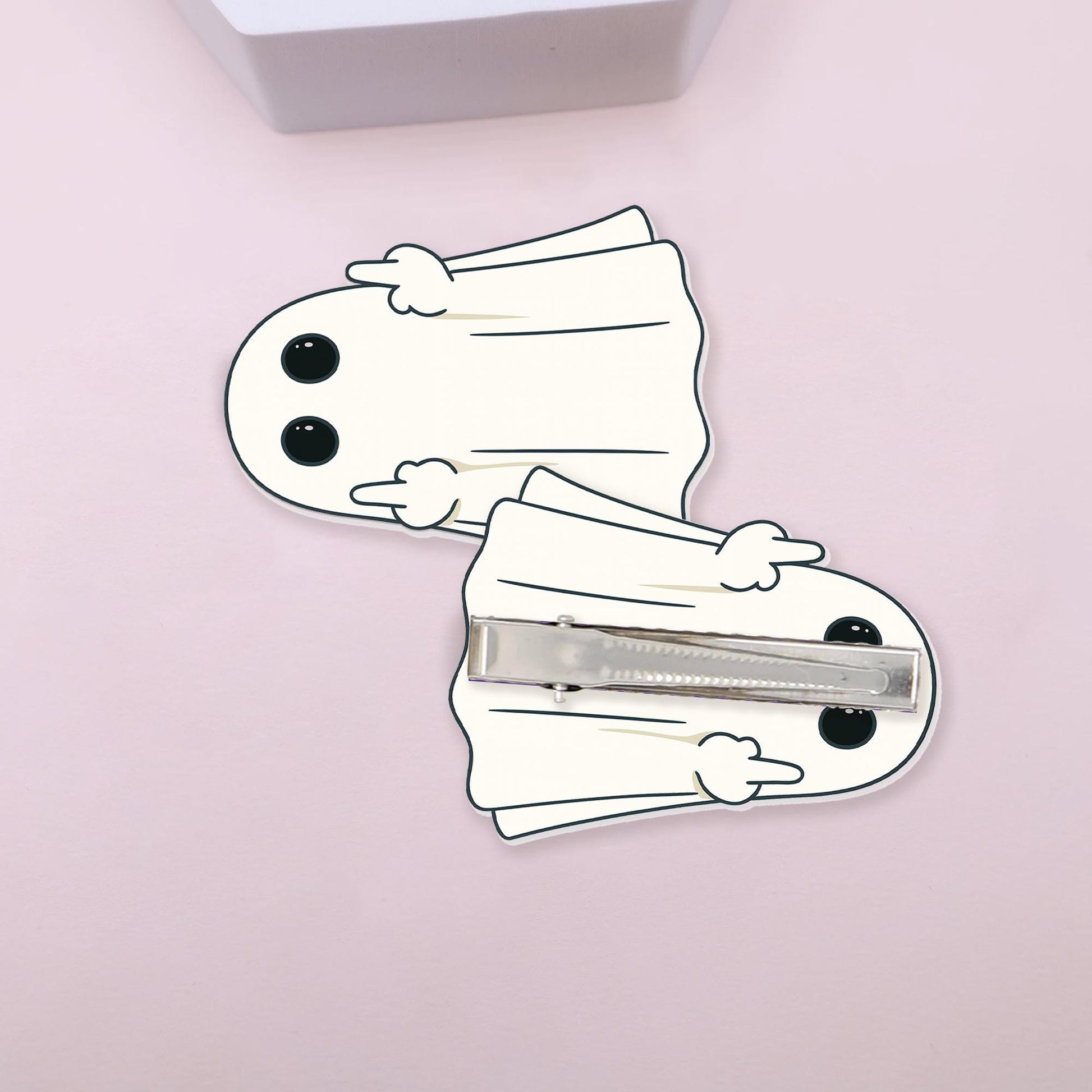 Rude Ghost Hair Clip – Funny Adult Halloween Hair Accessory, Middle Finger Ghost Barrette, Spooky Sassy Goth Girl Gift