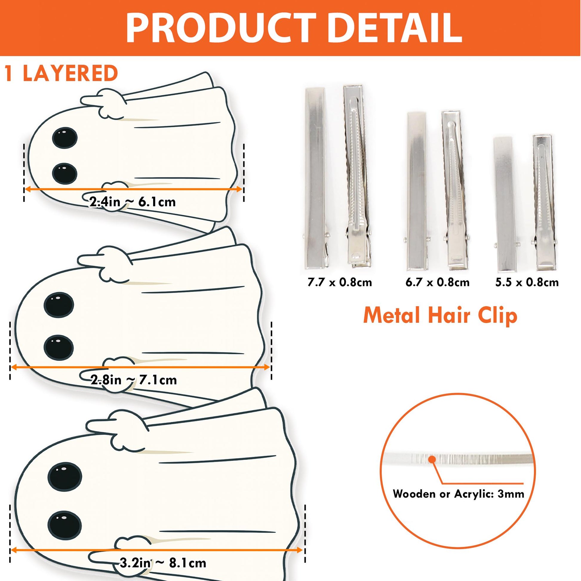 Rude Ghost Hair Clip – Funny Adult Halloween Hair Accessory, Middle Finger Ghost Barrette, Spooky Sassy Goth Girl Gift