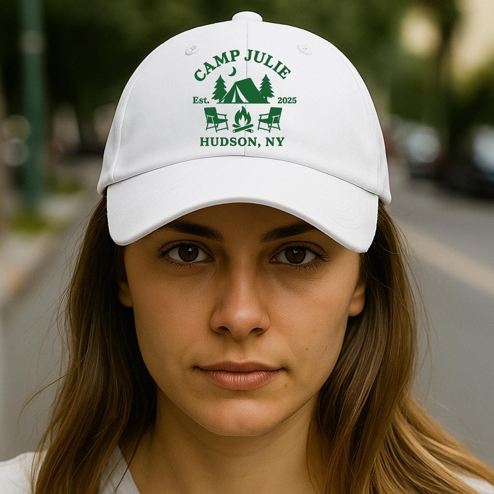 Camp Bach Hat – Custom Bachelorette Camping Hat with Name & Location, Embroidered Tent Cap, Personalized Outdoor Party Gift