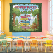 Adventures in Learning Classroom Banner - Woodland Theme Motivational Sign, Nature Wall Art for Preschool & Elementary Decor, Back To School