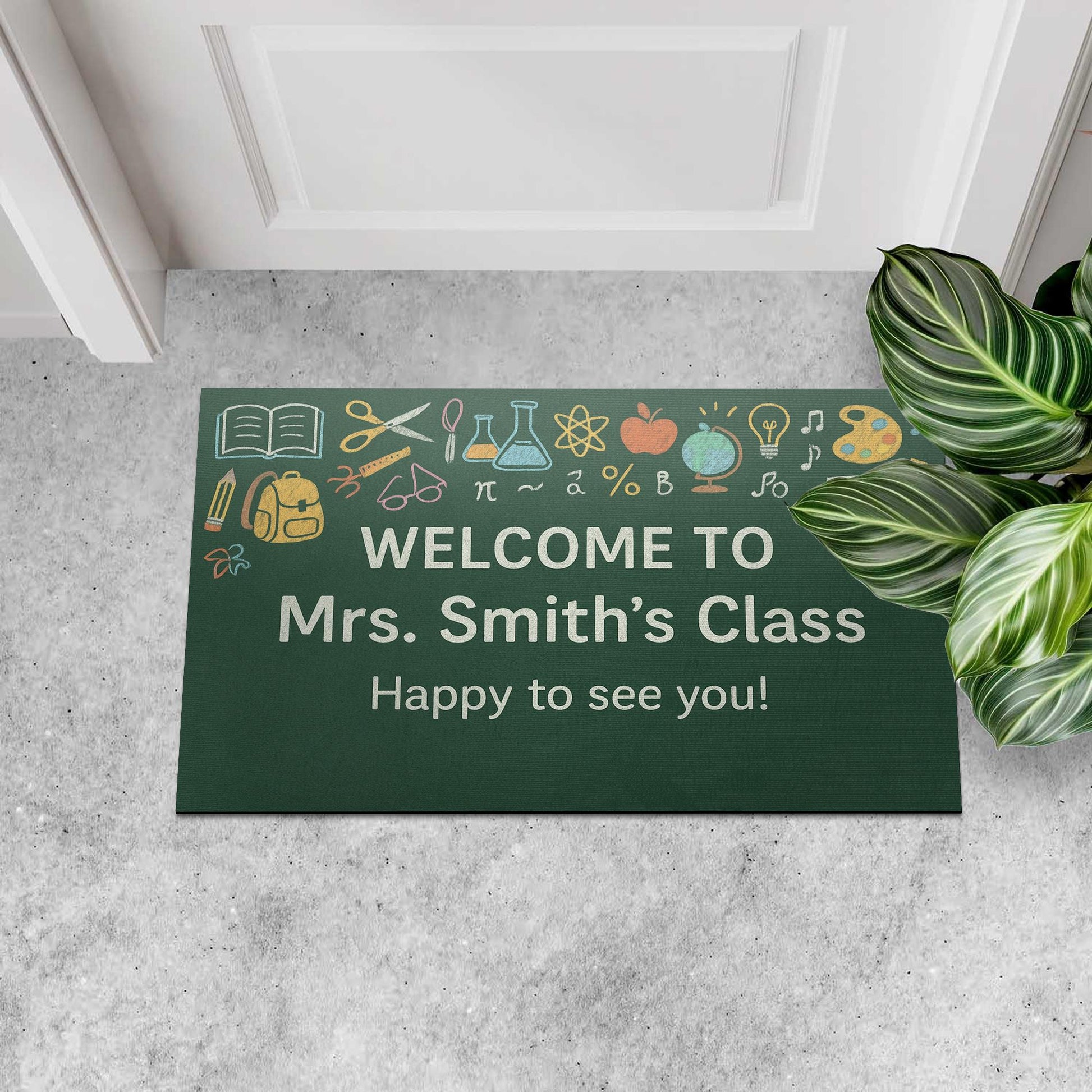 Personalized Classroom Doormat, Welcome Mat for Teachers, Back to School Rug, Teacher Gift, Custom School Entry Decor