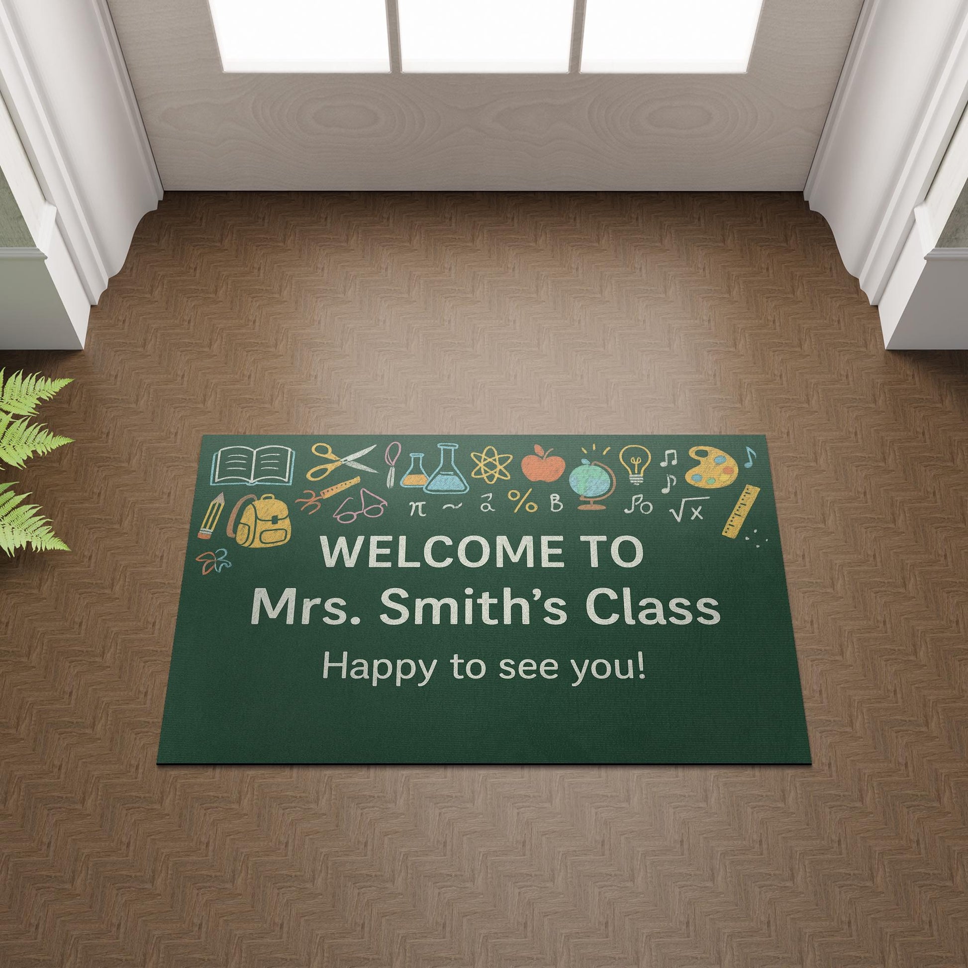 Personalized Classroom Doormat, Welcome Mat for Teachers, Back to School Rug, Teacher Gift, Custom School Entry Decor