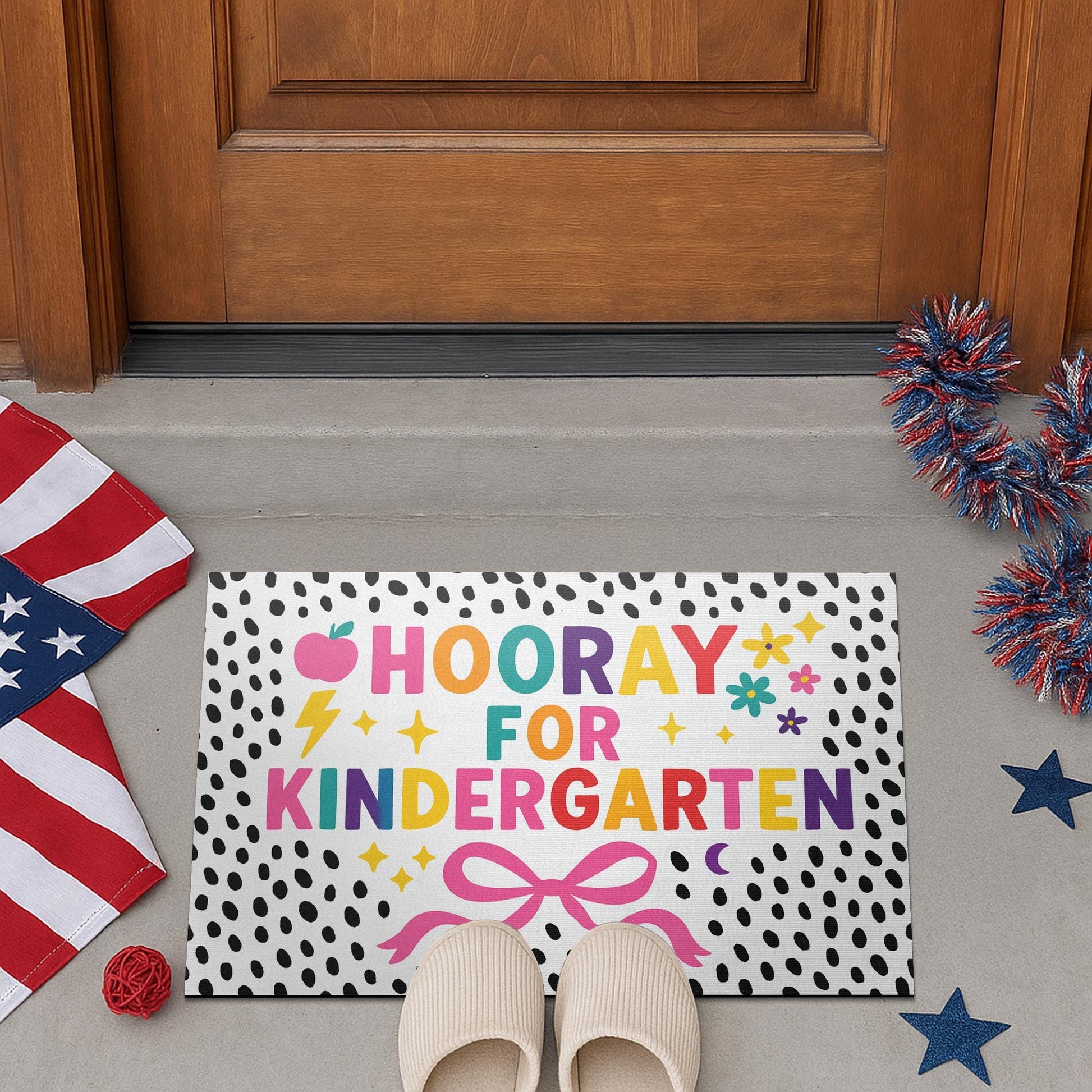 Hooray for Kindergarten Doormat, Back to School Welcome Mat, Classroom Rug, Colorful Entry Decor, Teacher Gift Idea
