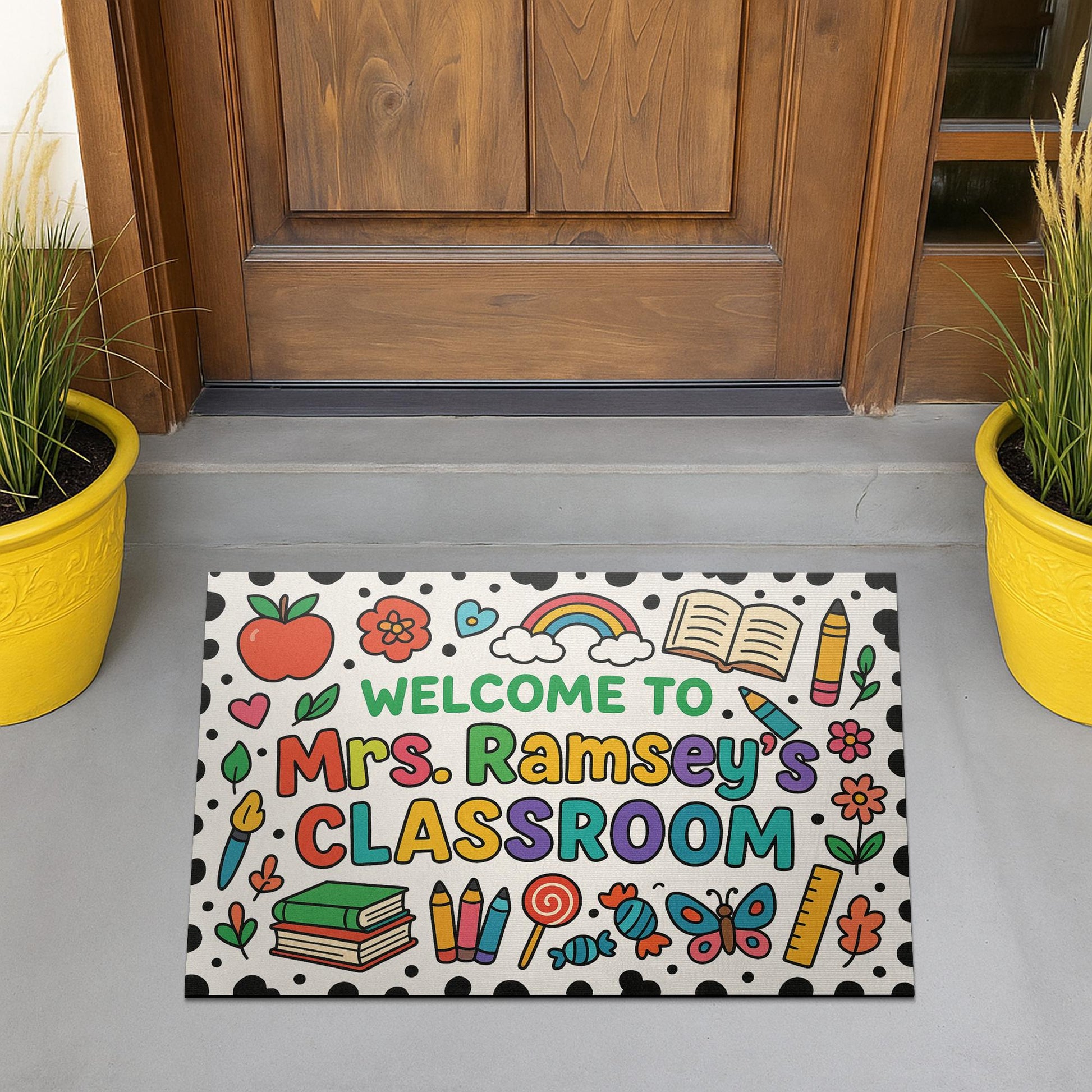 Welcome to Classroom Doormat, Back to School Teacher Rug, Cute Classroom Decor, Personalized Teacher Entry Mat, Back To School