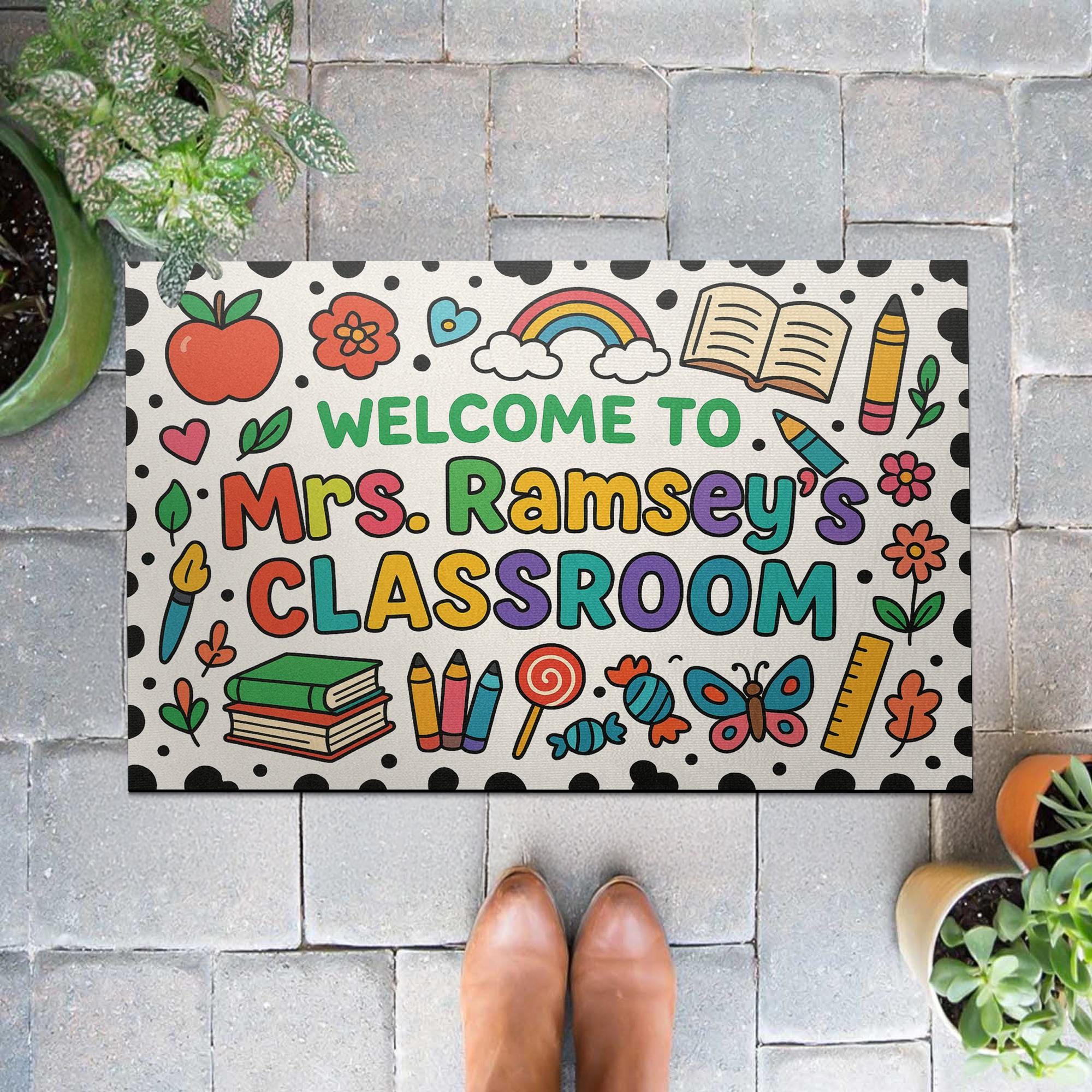 Welcome to Classroom Doormat, Back to School Teacher Rug, Cute Classroom Decor, Personalized Teacher Entry Mat, Back To School