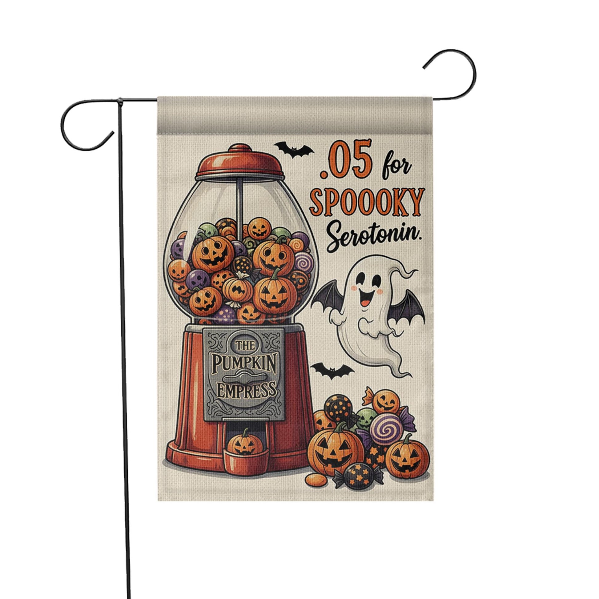Spooky Halloween Garden Flag, Pumpkin Ghost Yard Sign, Funny Serotonin Décor, Outdoor Fall Lawn Decoration, Cute Halloween Yard Banner