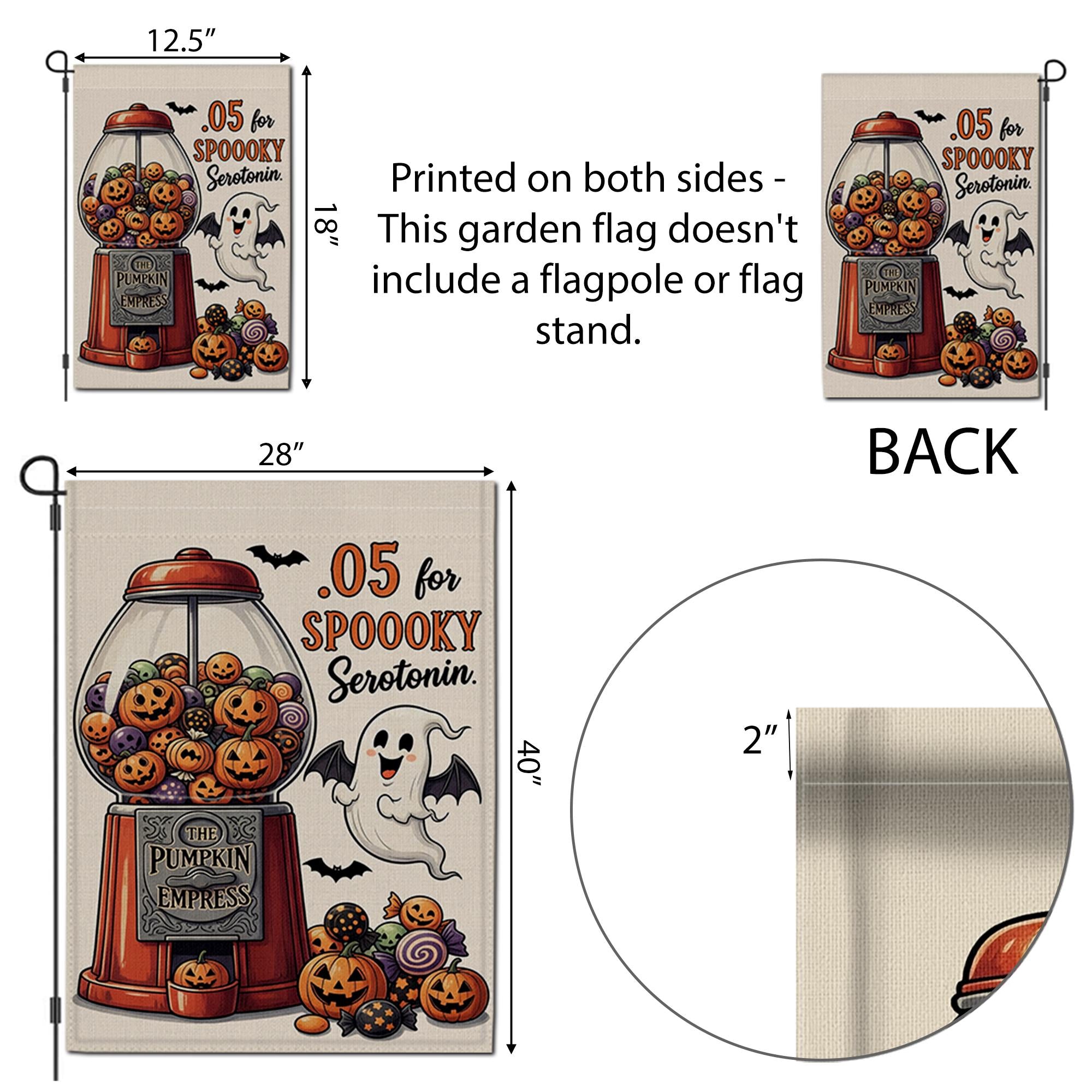 Spooky Halloween Garden Flag, Pumpkin Ghost Yard Sign, Funny Serotonin Décor, Outdoor Fall Lawn Decoration, Cute Halloween Yard Banner