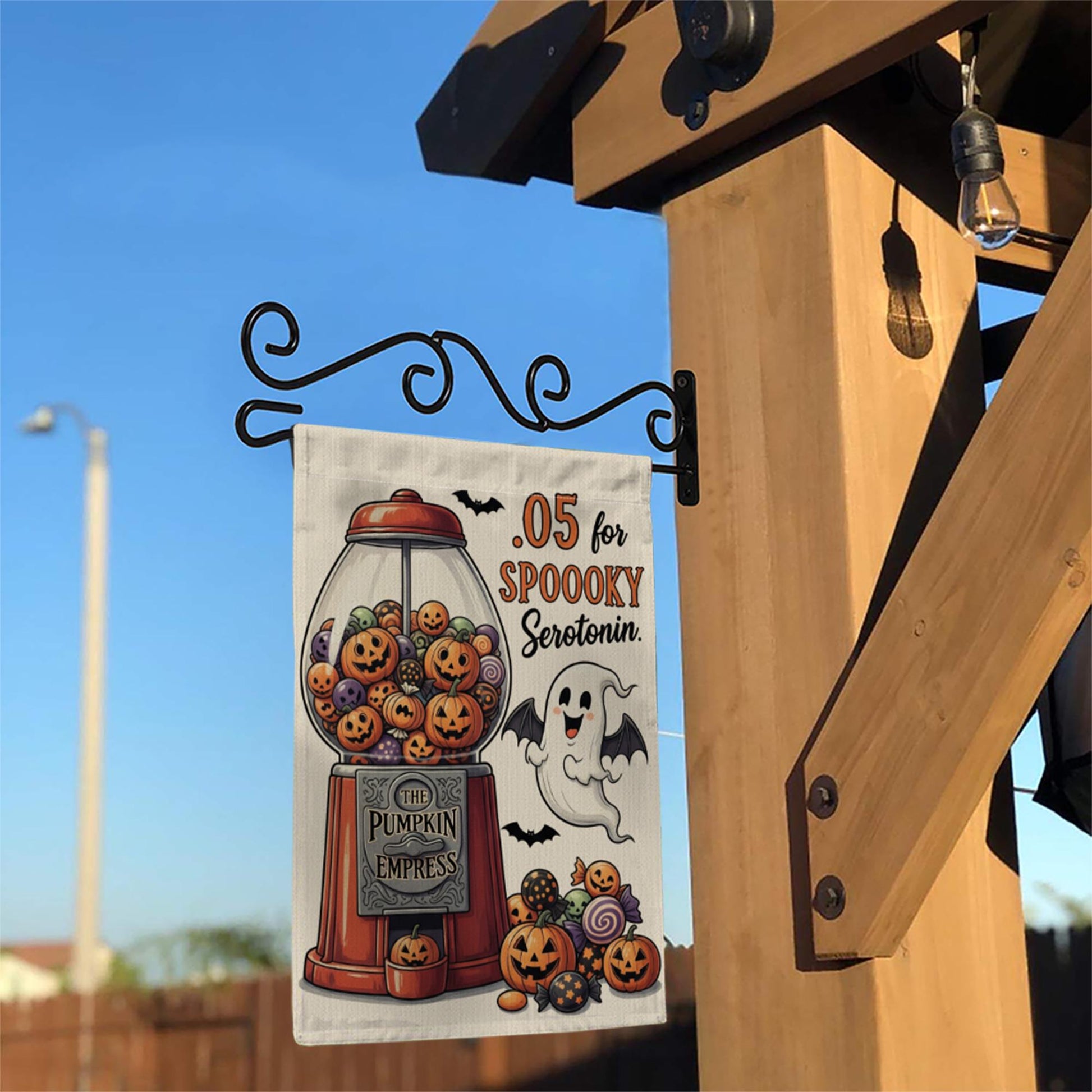 Spooky Halloween Garden Flag, Pumpkin Ghost Yard Sign, Funny Serotonin Décor, Outdoor Fall Lawn Decoration, Cute Halloween Yard Banner